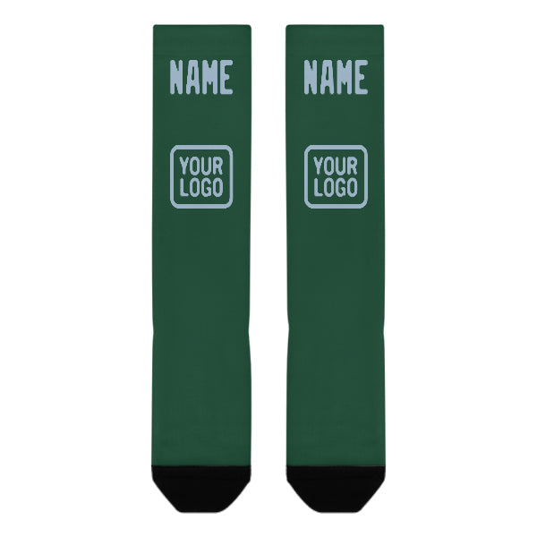 Chaussettes hautes personnalisées vertes et bleu clair