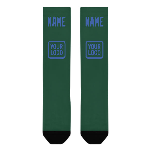 Chaussettes hautes personnalisées vert ciel et bleu