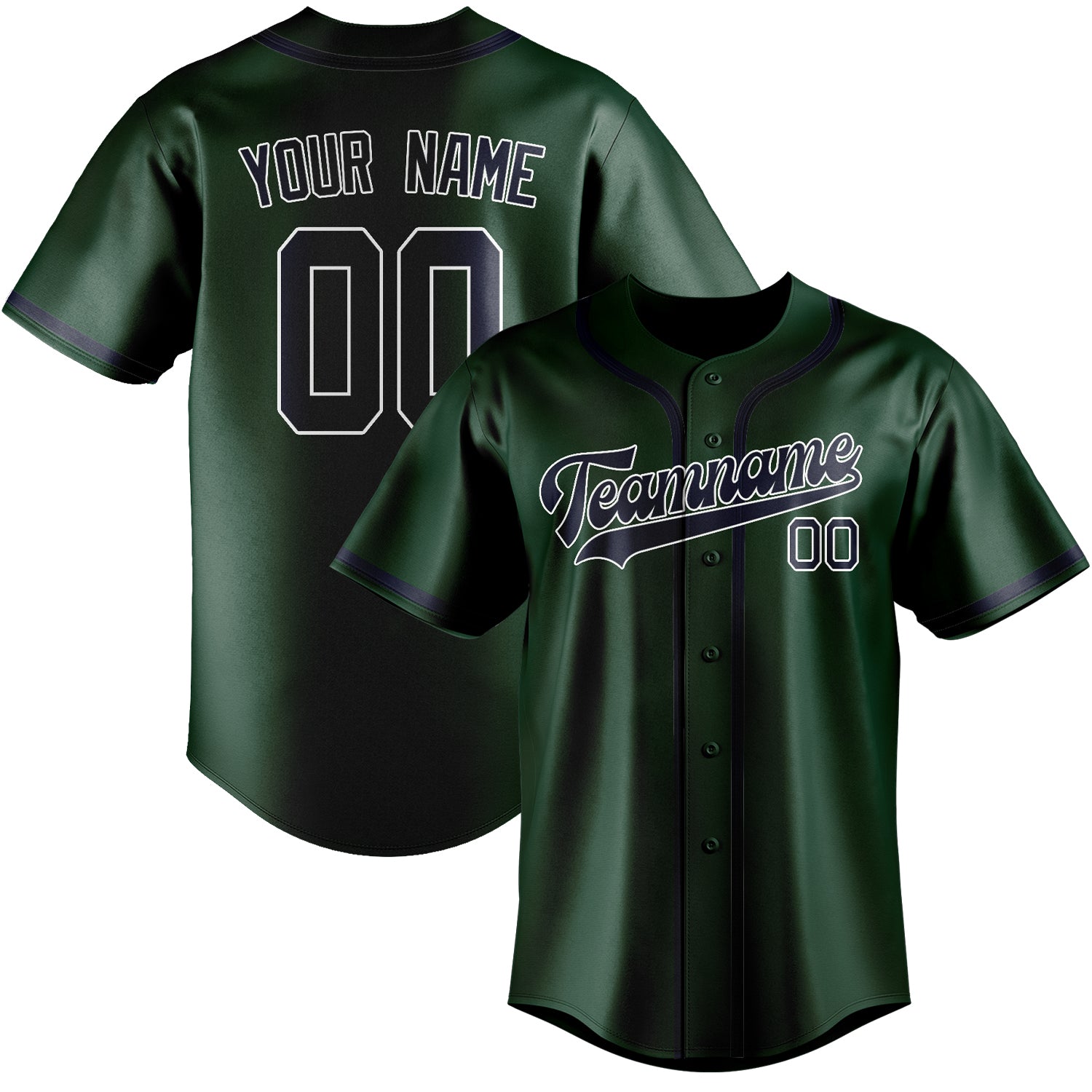 Maillot de baseball vert et marine personnalisé