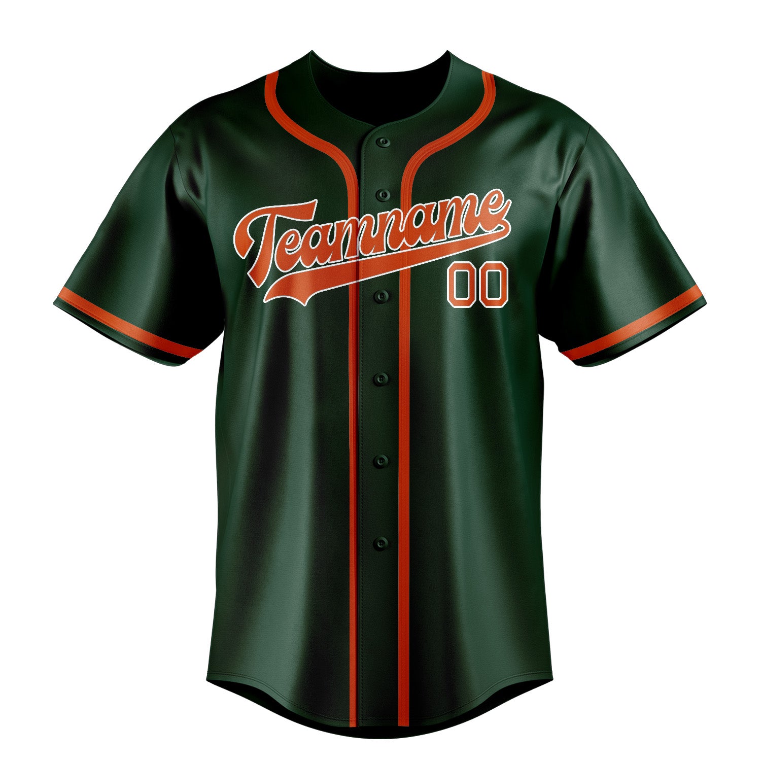 Maillot de baseball personnalisé vert orange rouge