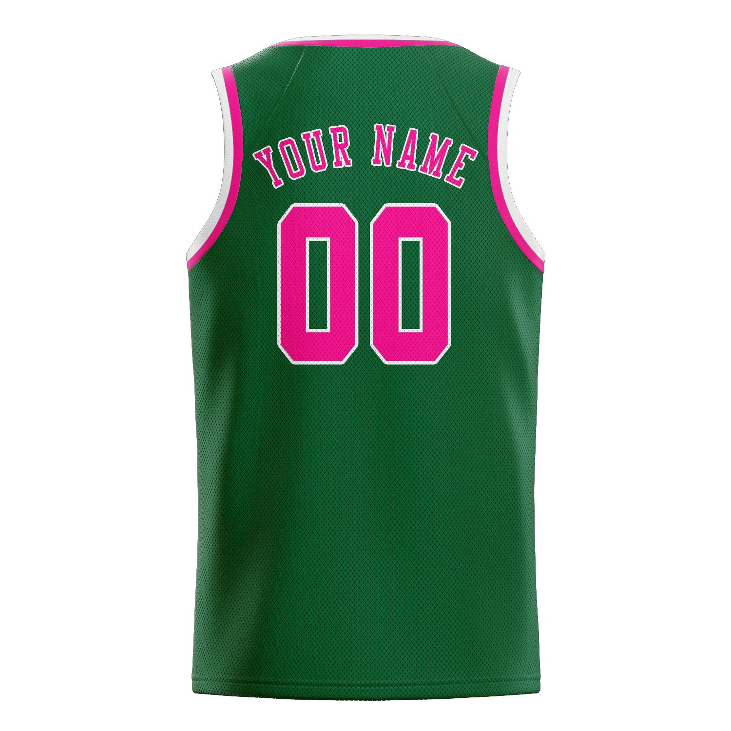 Maillot de basketball personnalisé vert et rose