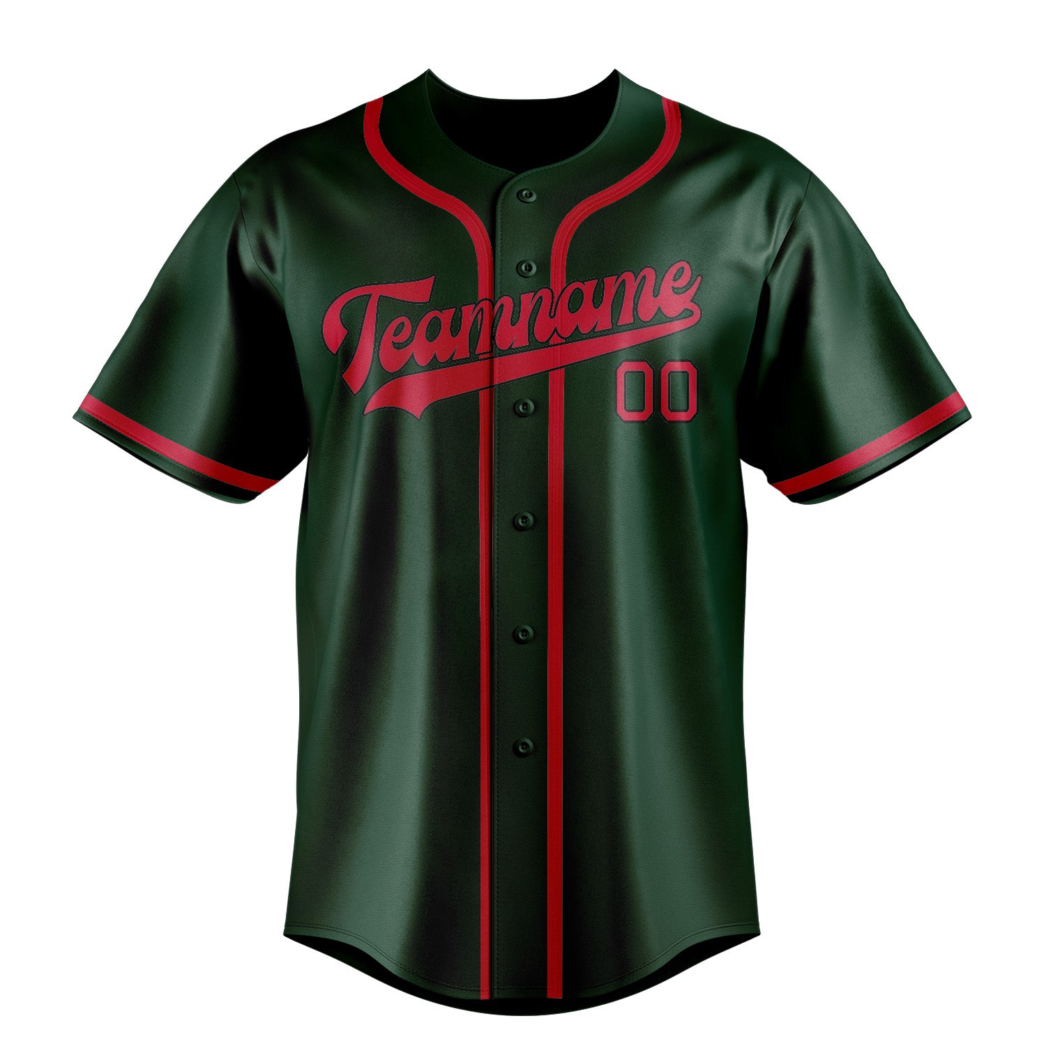Maillot de baseball personnalisé vert et rouge
