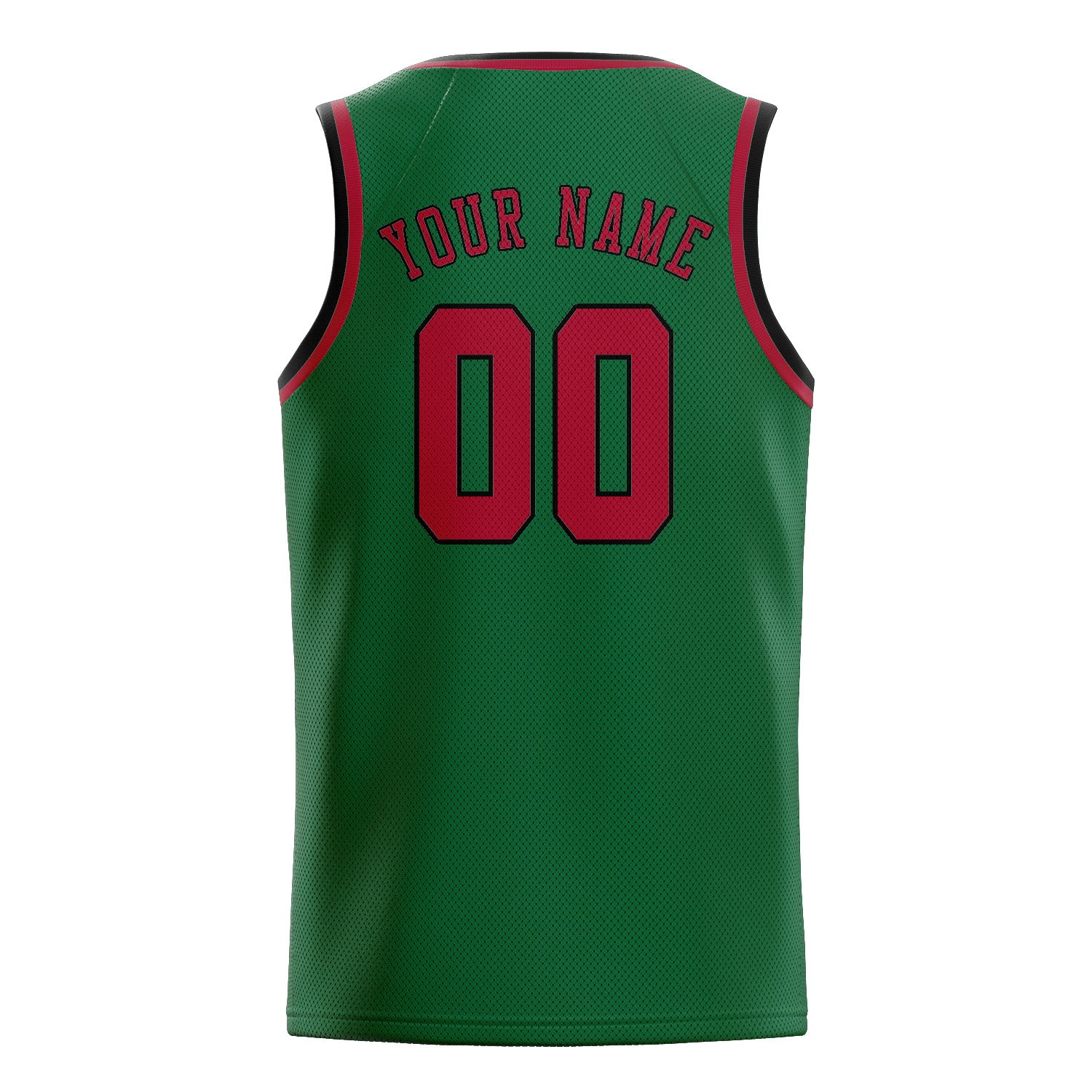 Maillot de basketball vert et rouge personnalisé