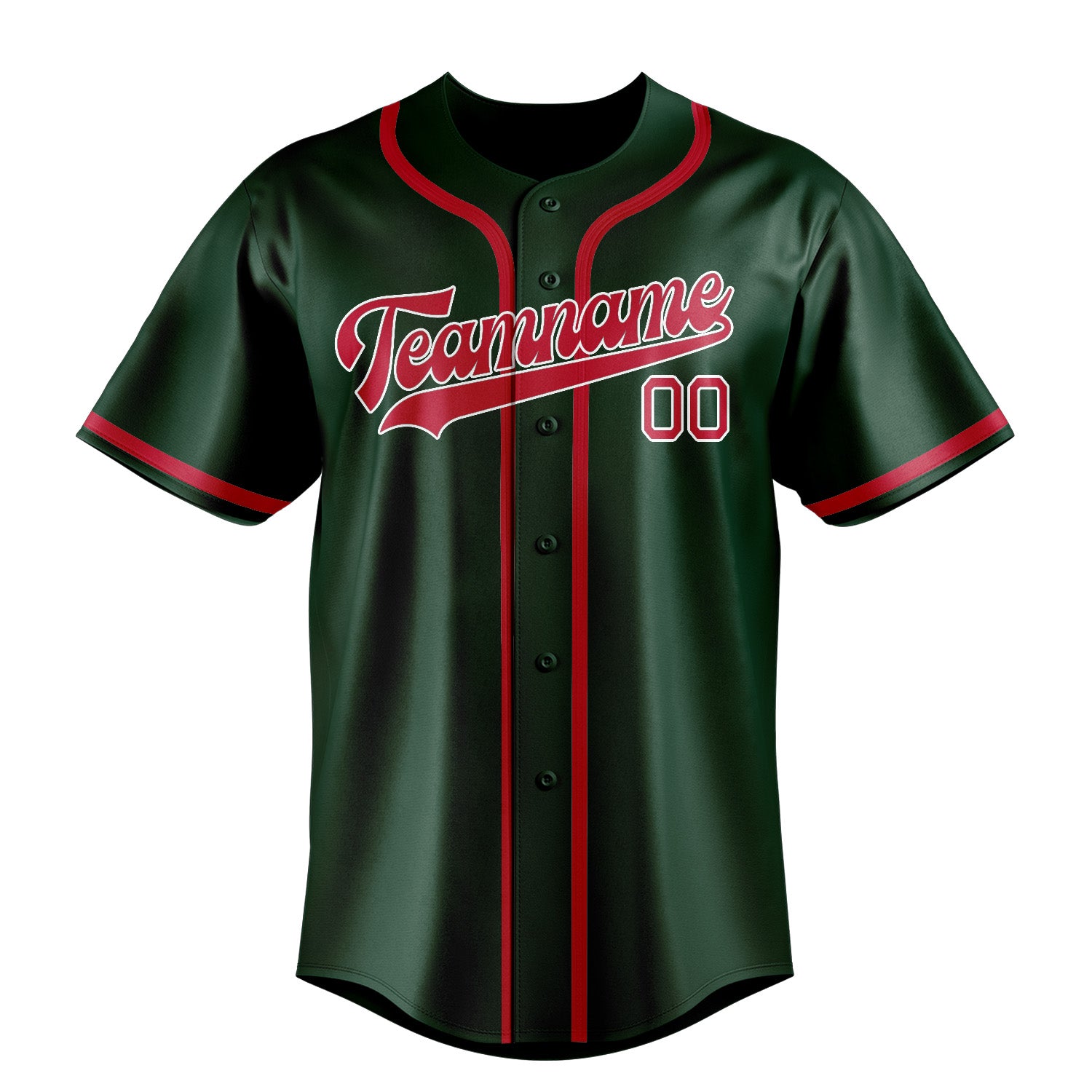 Maillot de baseball personnalisé vert et rouge