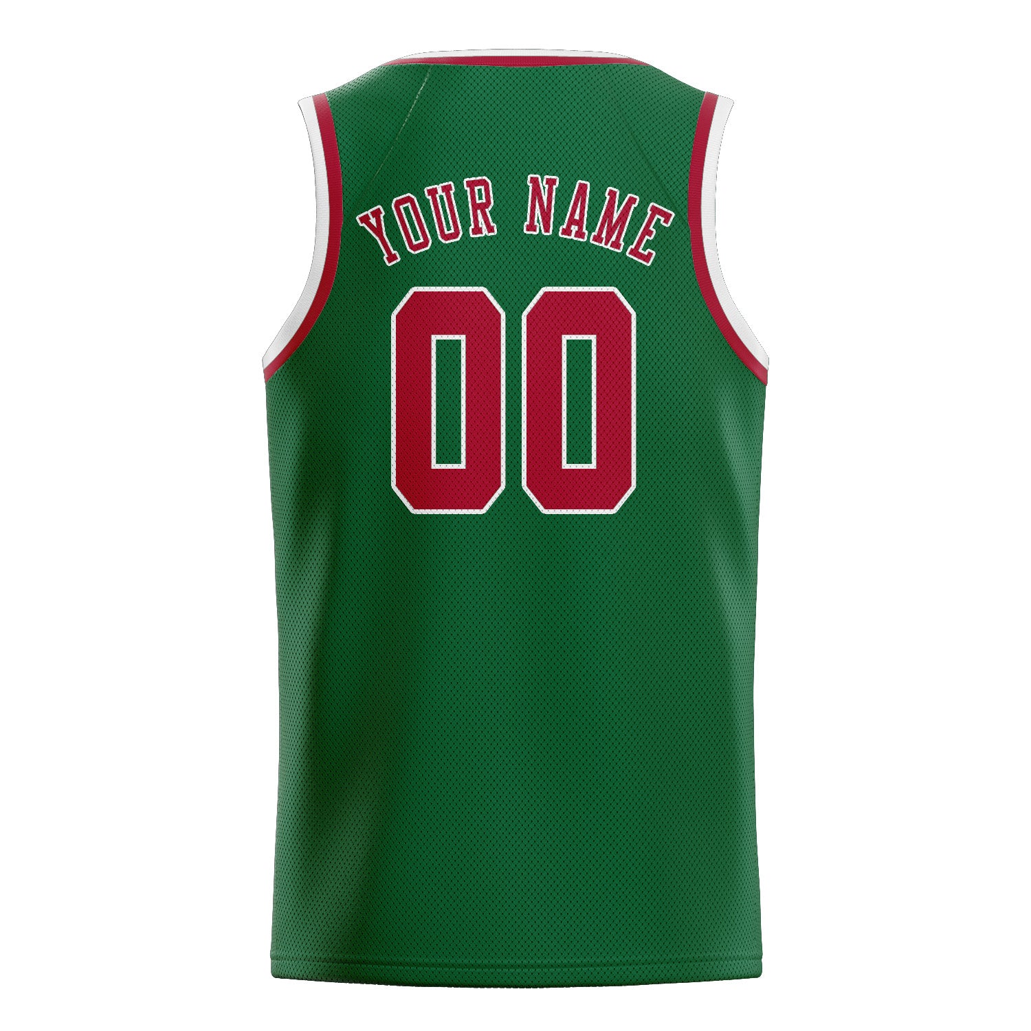 Maillot de basketball vert et rouge personnalisé