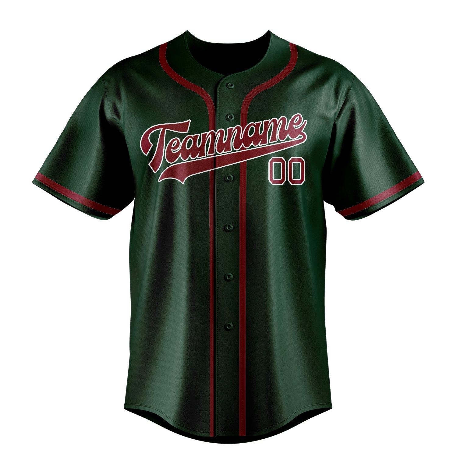 Maillot de baseball personnalisé vert cramoisi rouge
