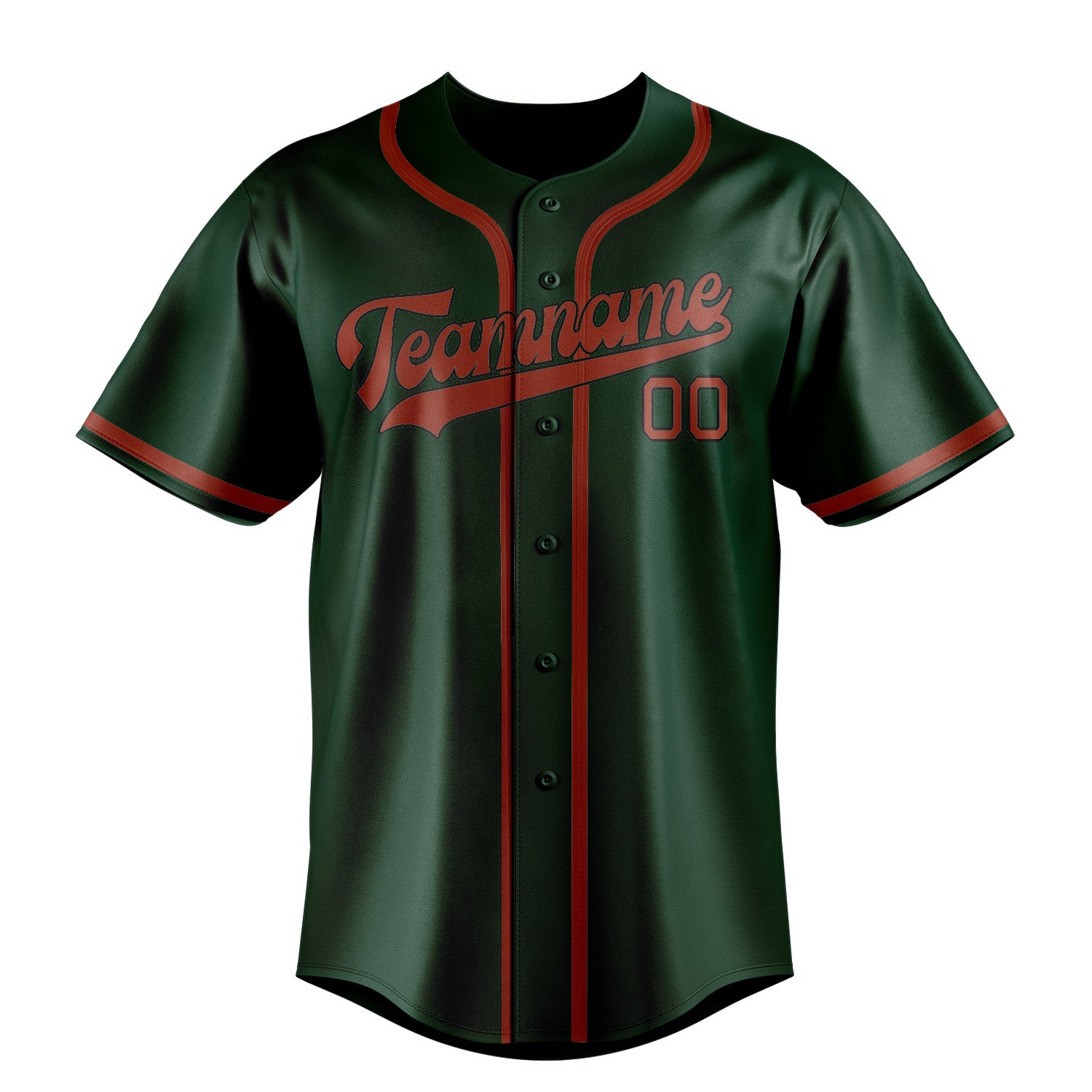 Maillot de baseball personnalisé vert corail rouge