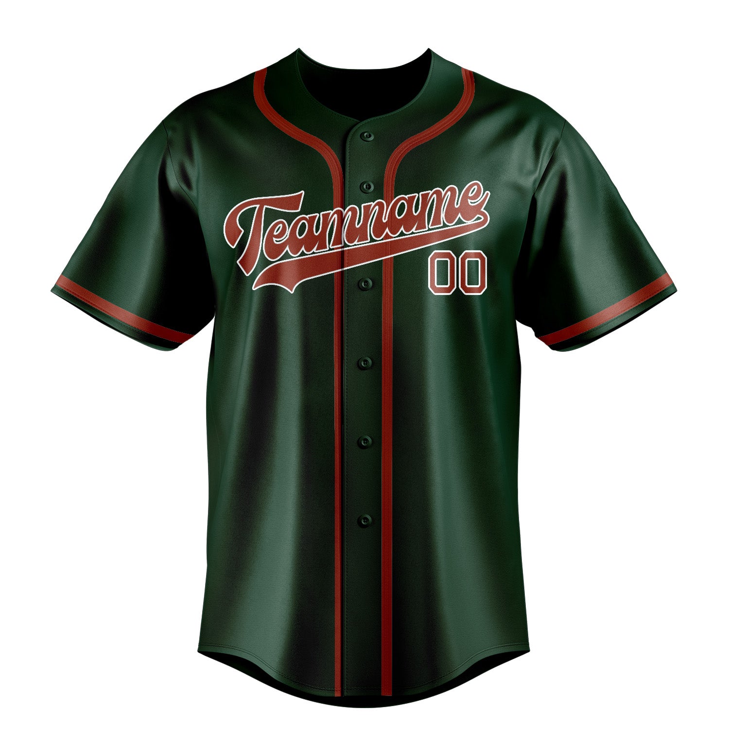 Maillot de baseball personnalisé vert corail rouge