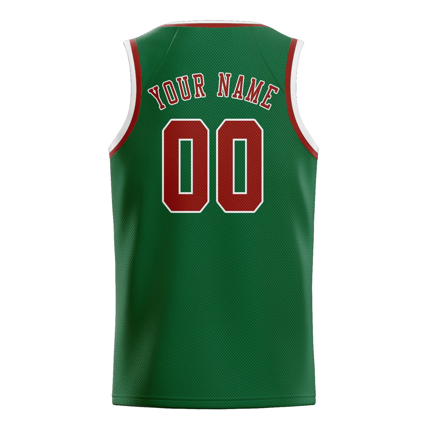 Maillot de basketball personnalisé vert corail rouge