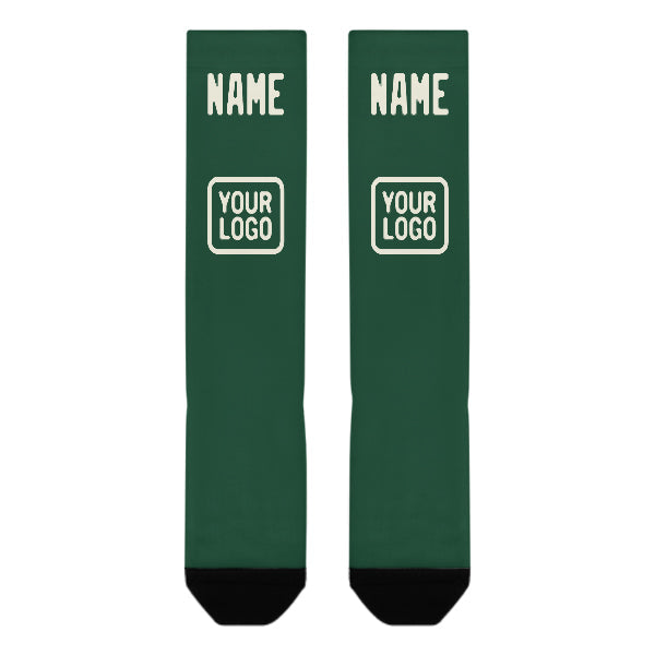 Chaussettes hautes personnalisées vert crème