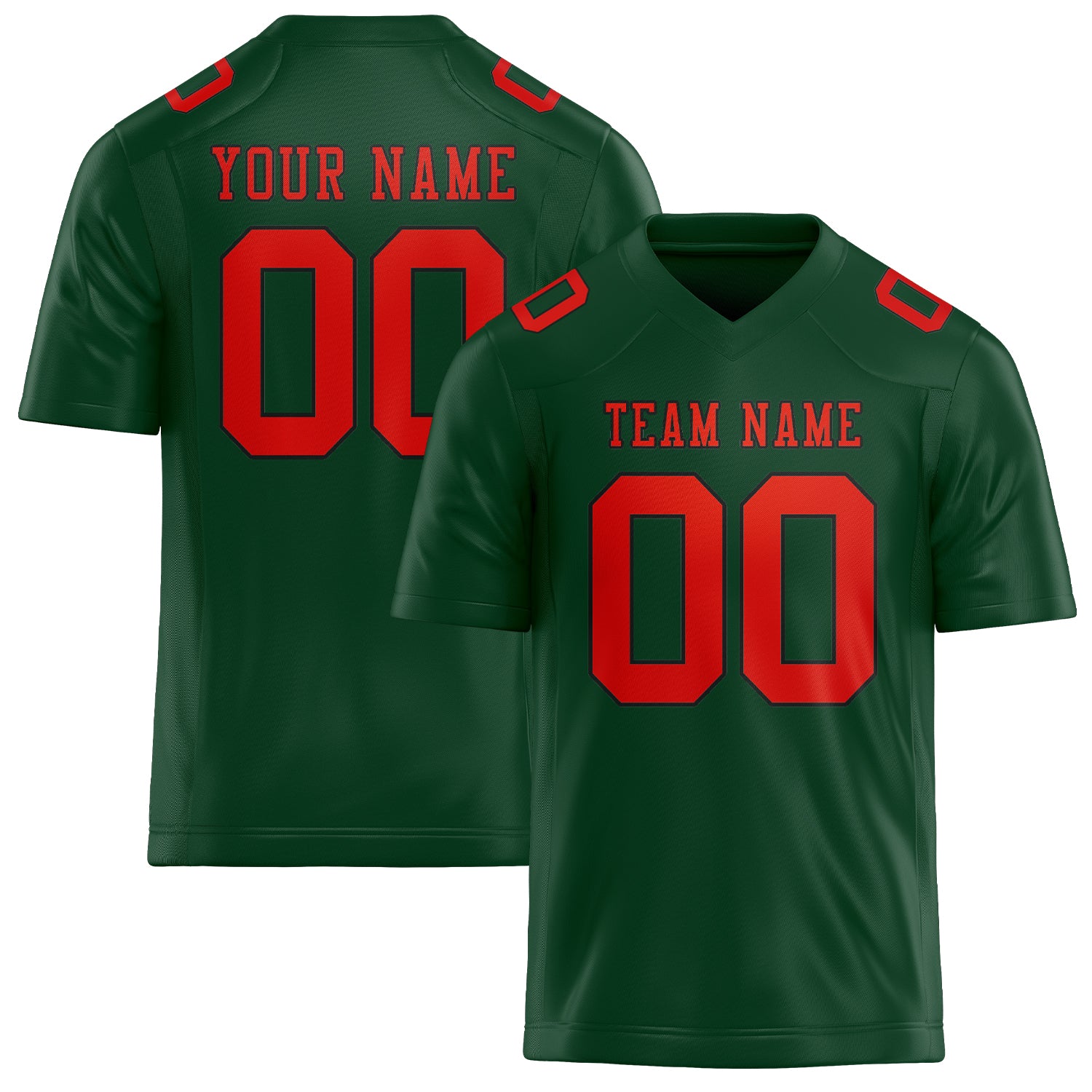 Maillot de football personnalisé vert orange rouge
