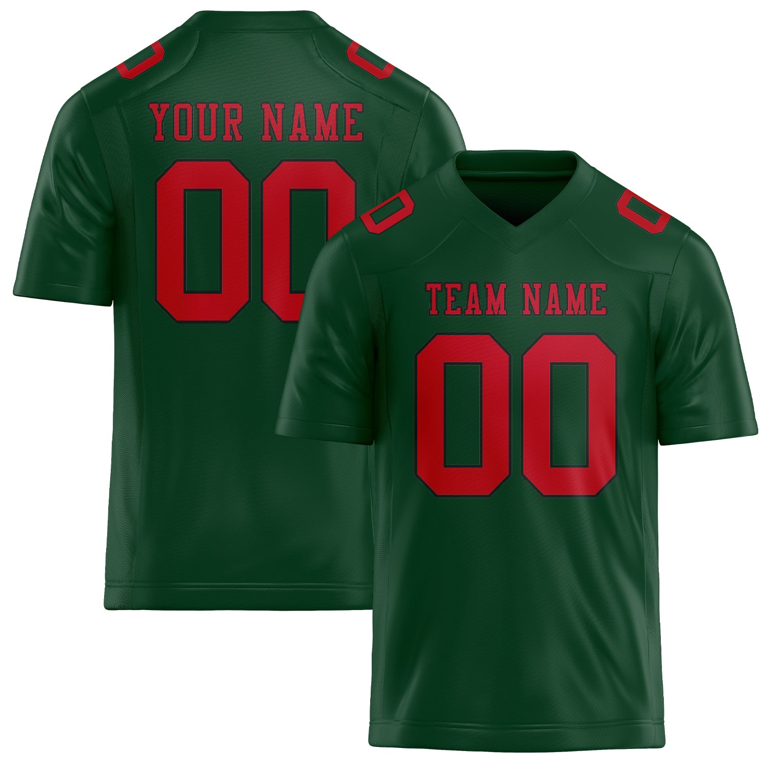 Maillot de football personnalisé vert et rouge