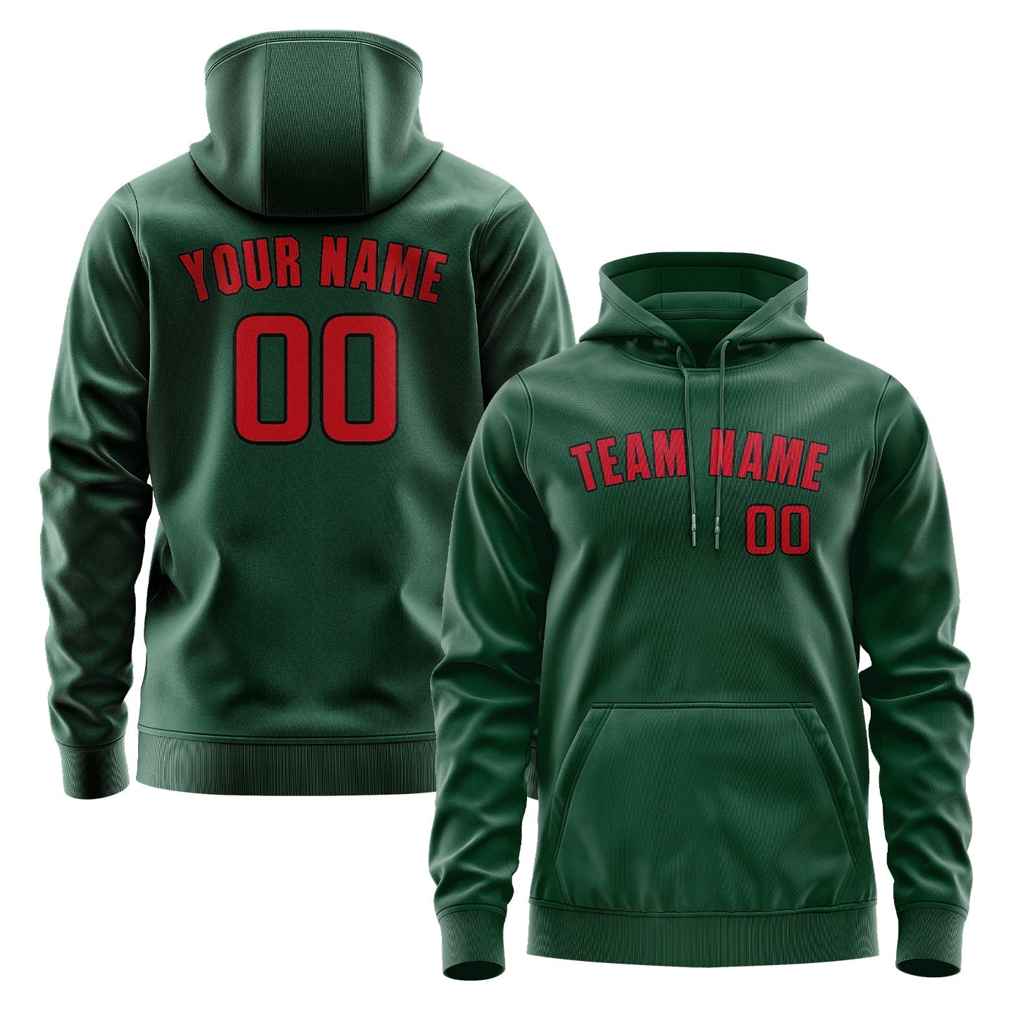 Custom Green Red Hoodie