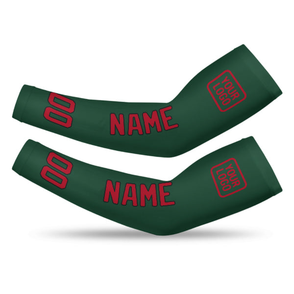 Manchon de bras personnalisé vert et rouge