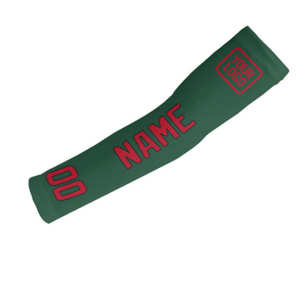 Manchon de bras personnalisé vert et rouge