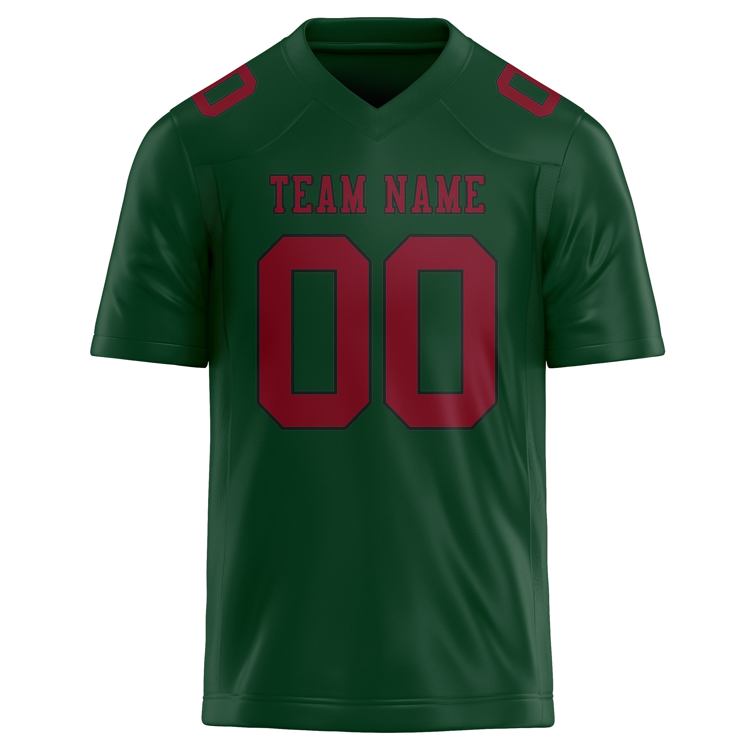 Maillot de football personnalisé vert cramoisi rouge