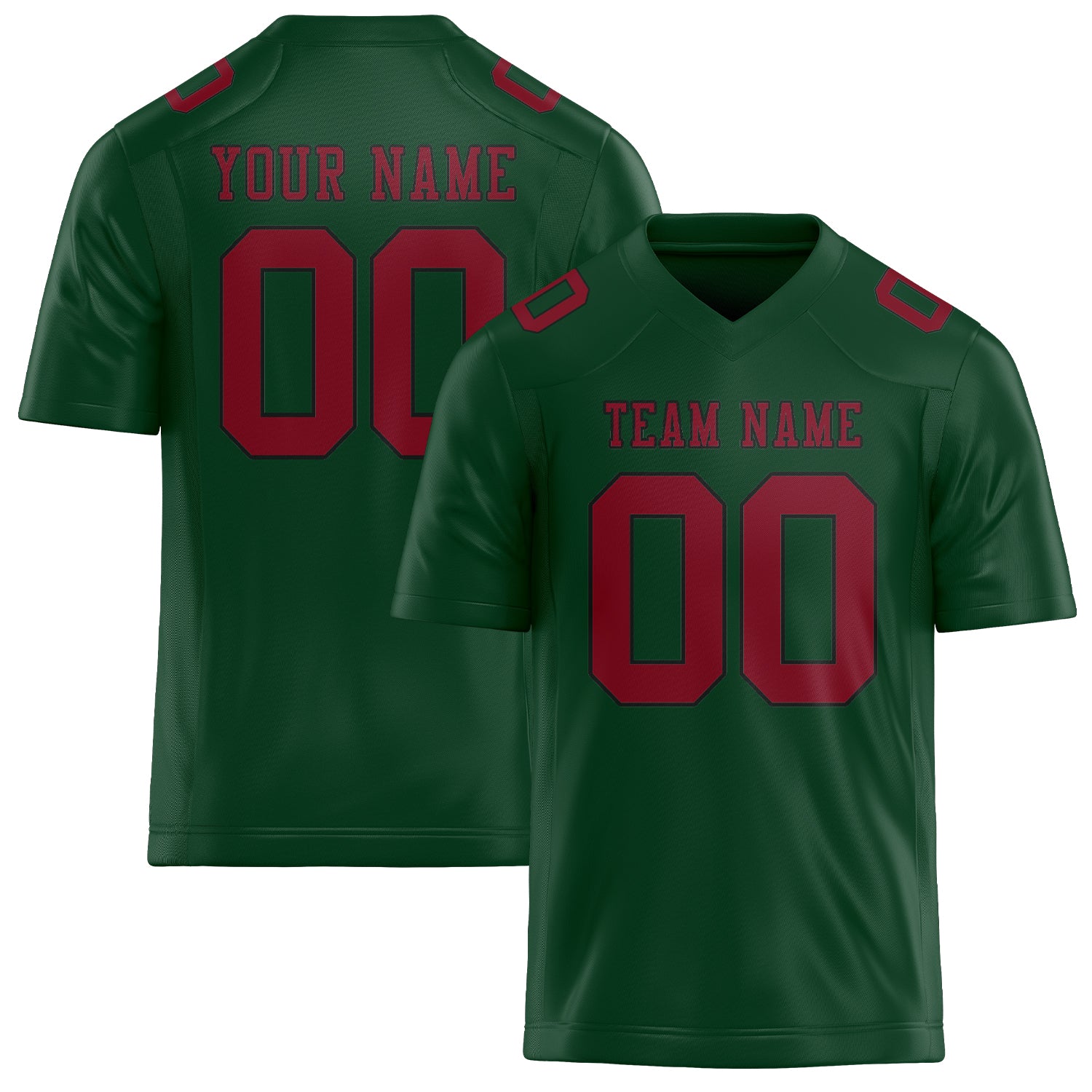 Maillot de football personnalisé vert cramoisi rouge