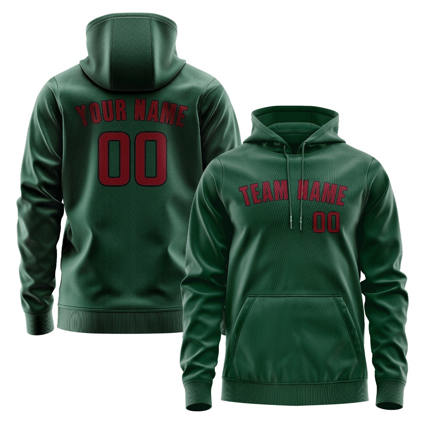 Custom Green Crimson Red Hoodie