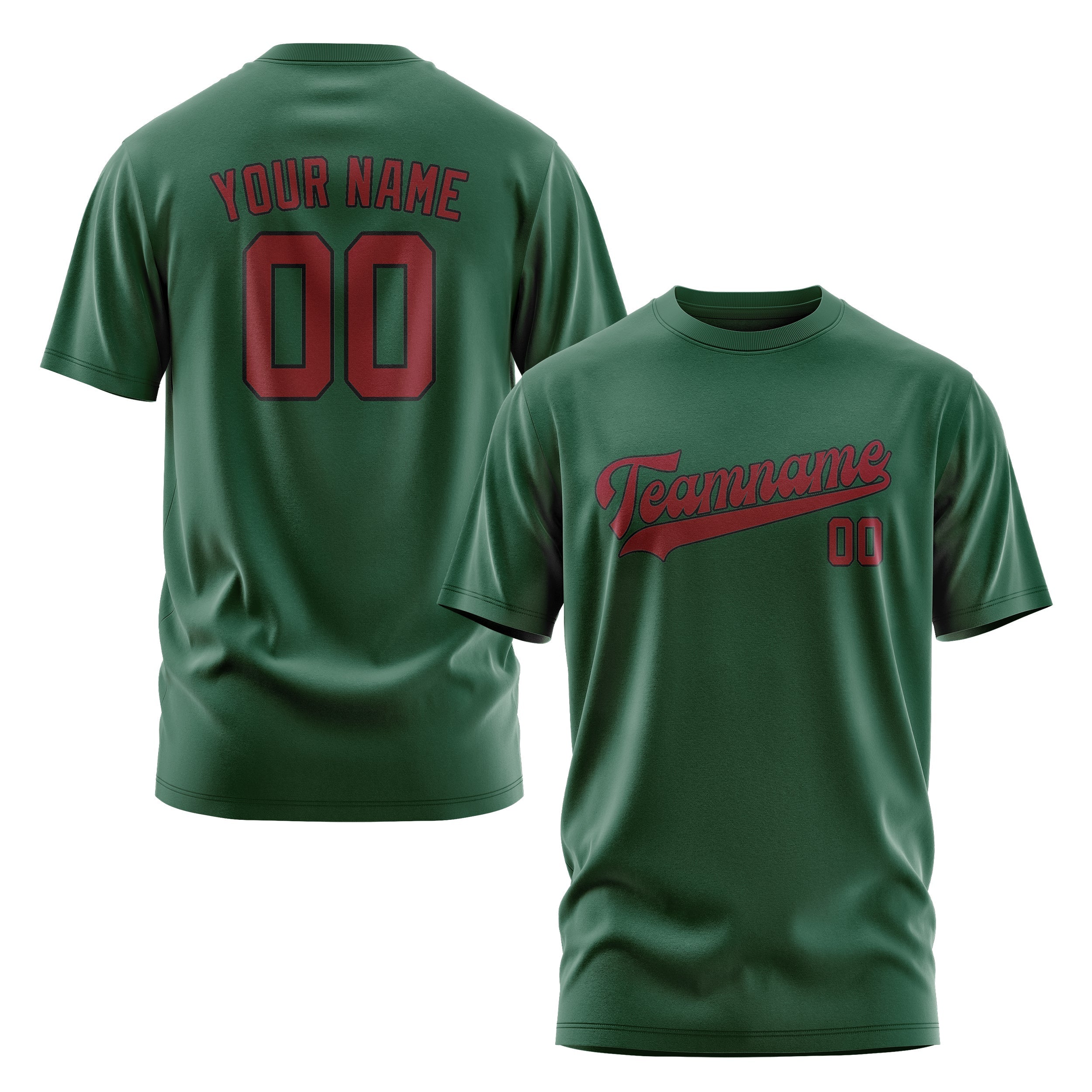 T-shirt personnalisé vert cramoisi rouge