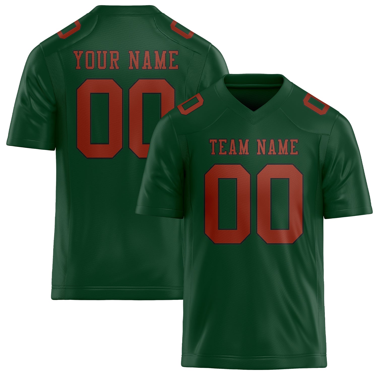 Maillot de football personnalisé vert corail rouge