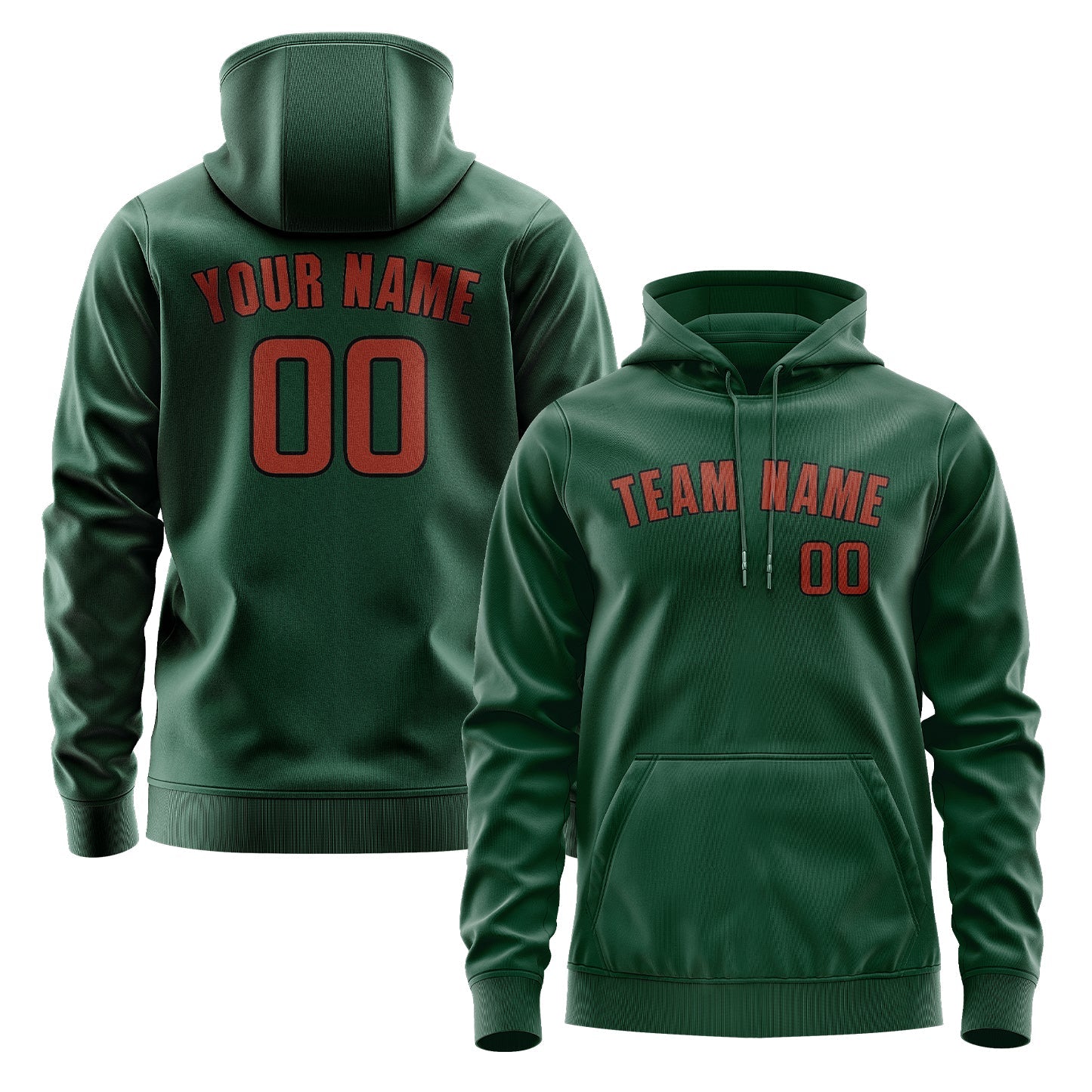 Custom Green Coral Red Hoodie