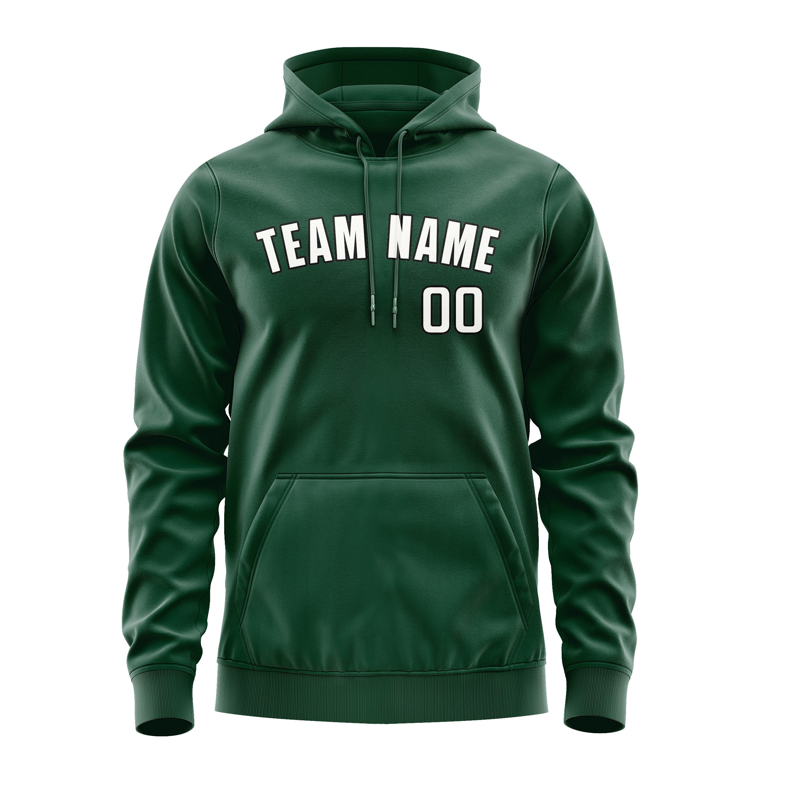 Custom Green White Hoodie
