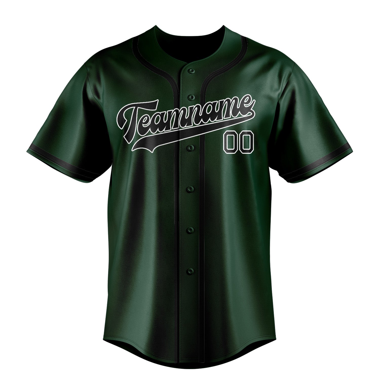 Maillot de baseball vert et noir personnalisé