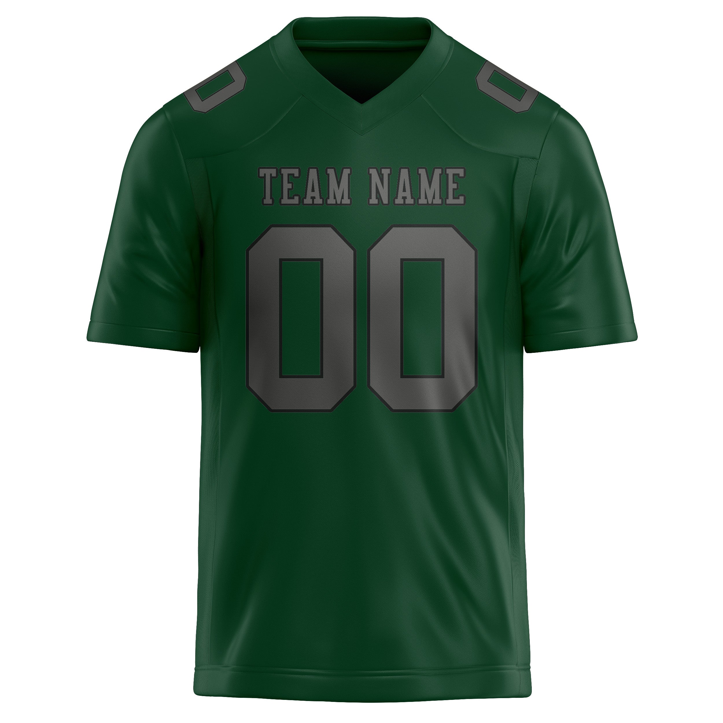Maillot de football personnalisé vert et gris foncé