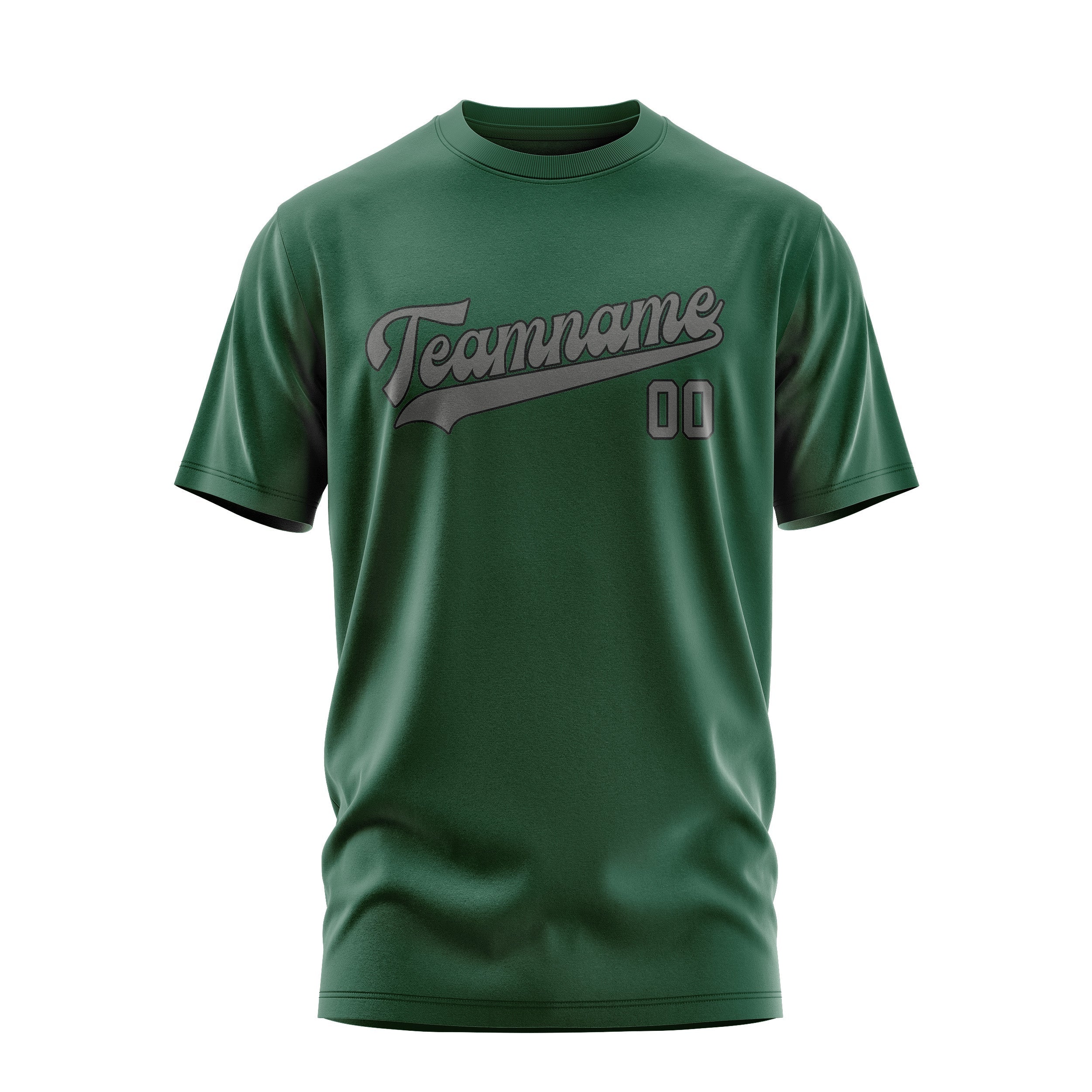 T-shirt personnalisé vert foncé gris