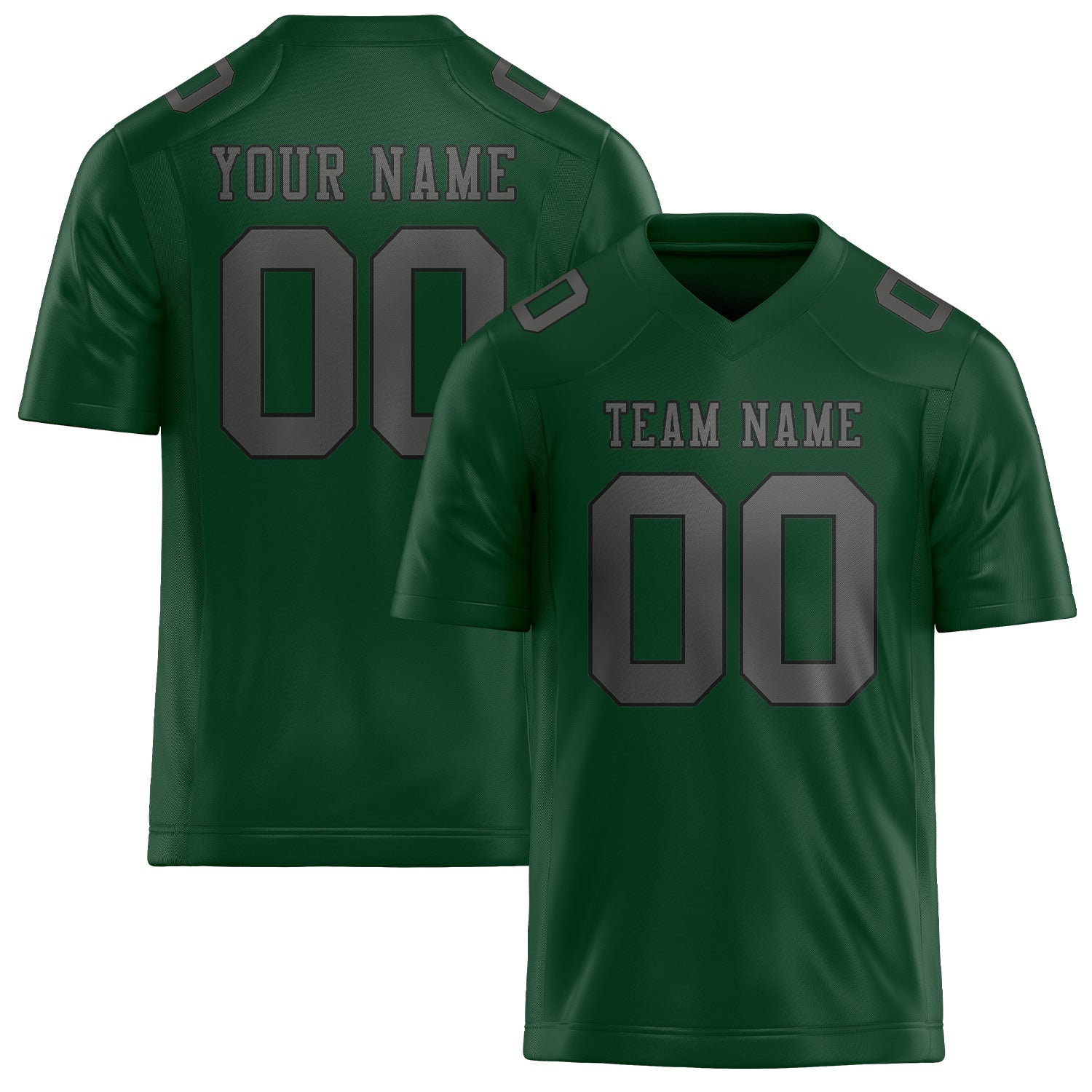 Maillot de football personnalisé vert et gris foncé