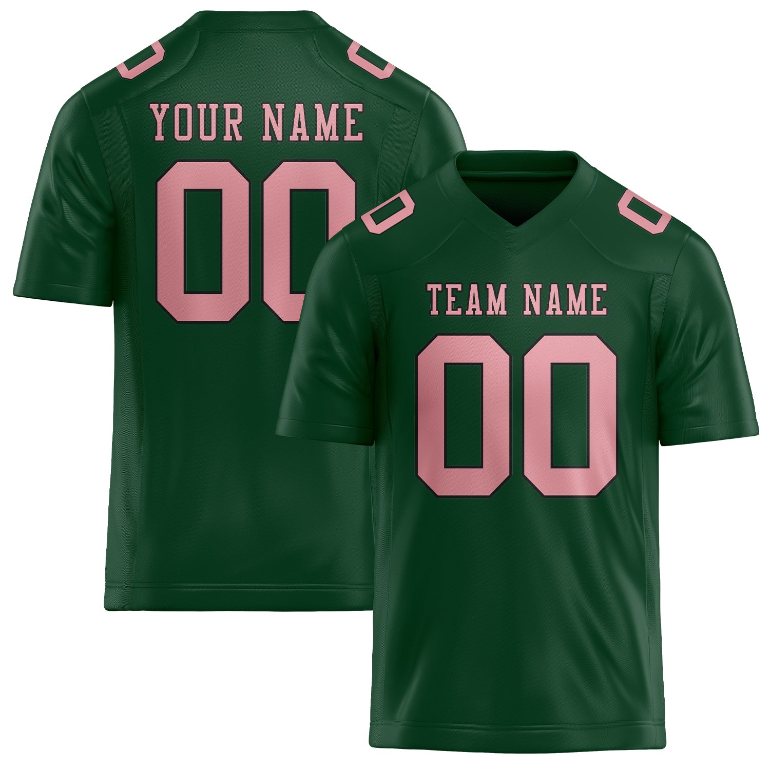 Maillot de football personnalisé vert et rose clair