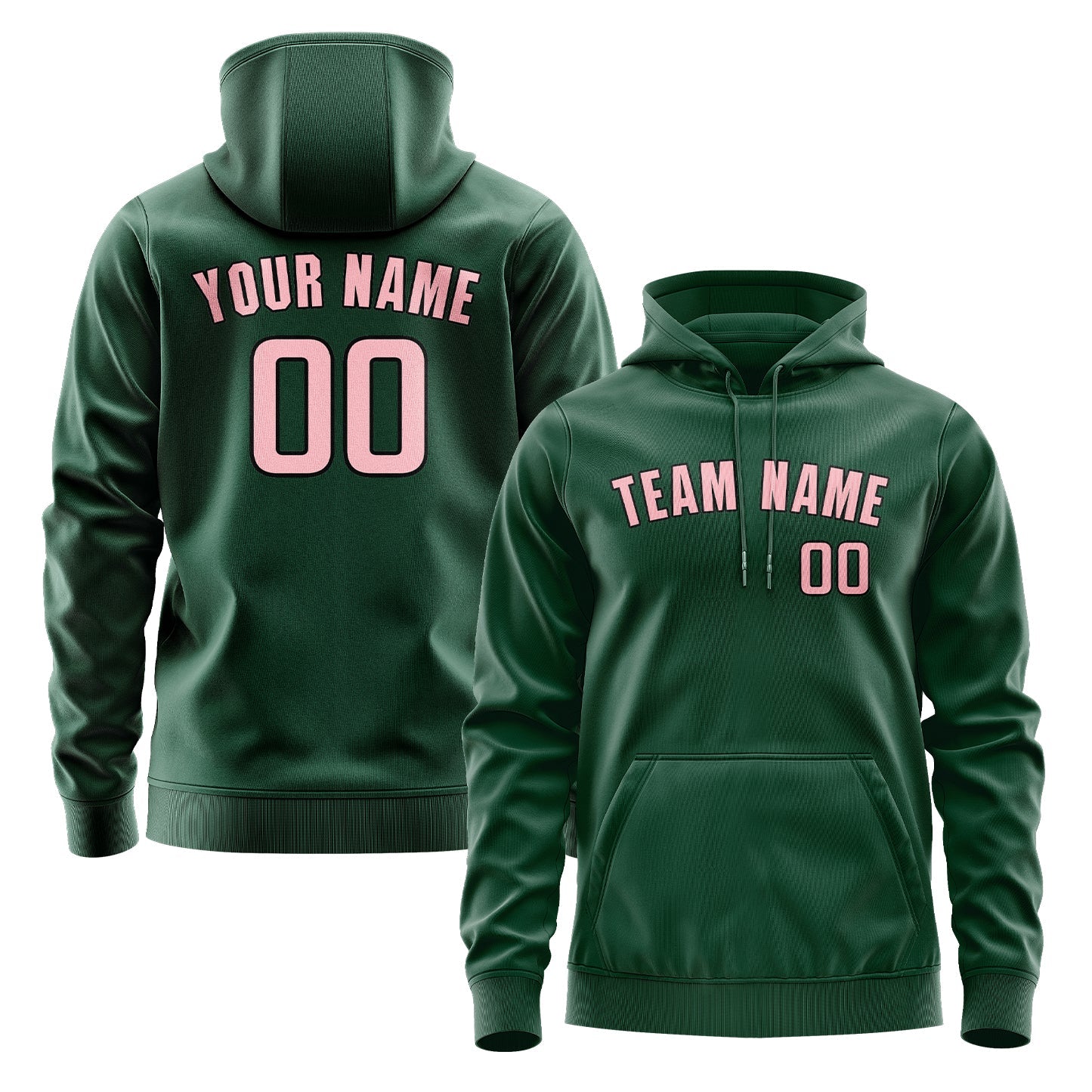 Custom Green Light Pink Hoodie