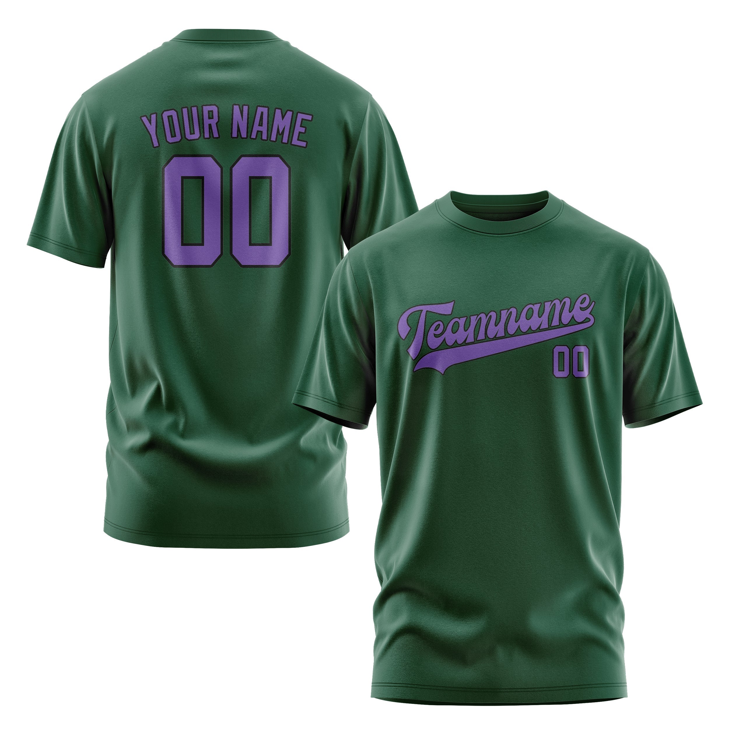 T-shirt personnalisé vert clair violet