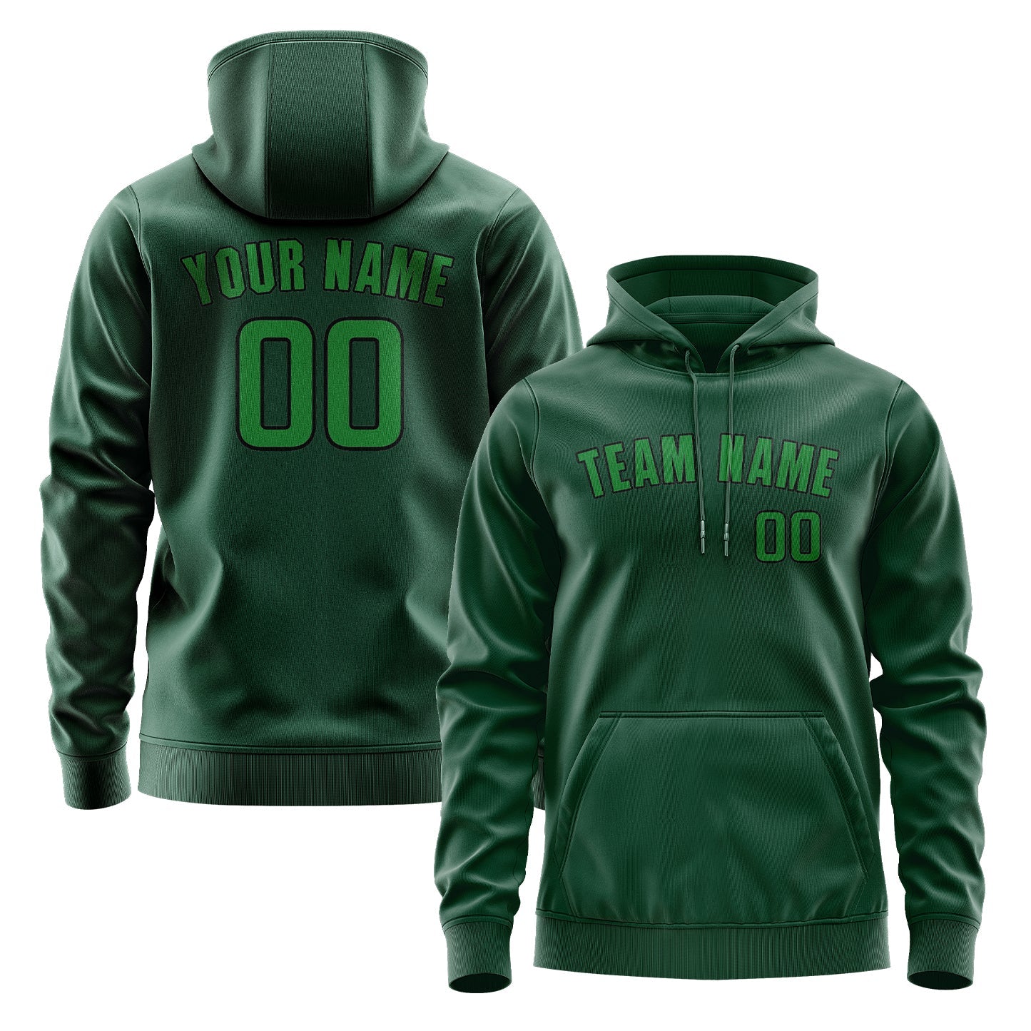 Custom Green Emerald Green Hoodie