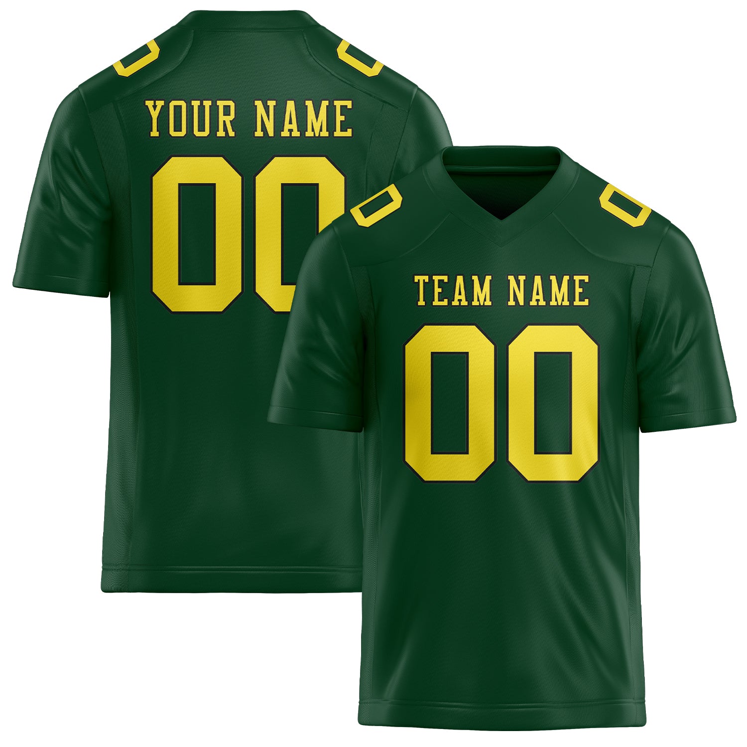 Maillot de football personnalisé vert clair et jaune clair