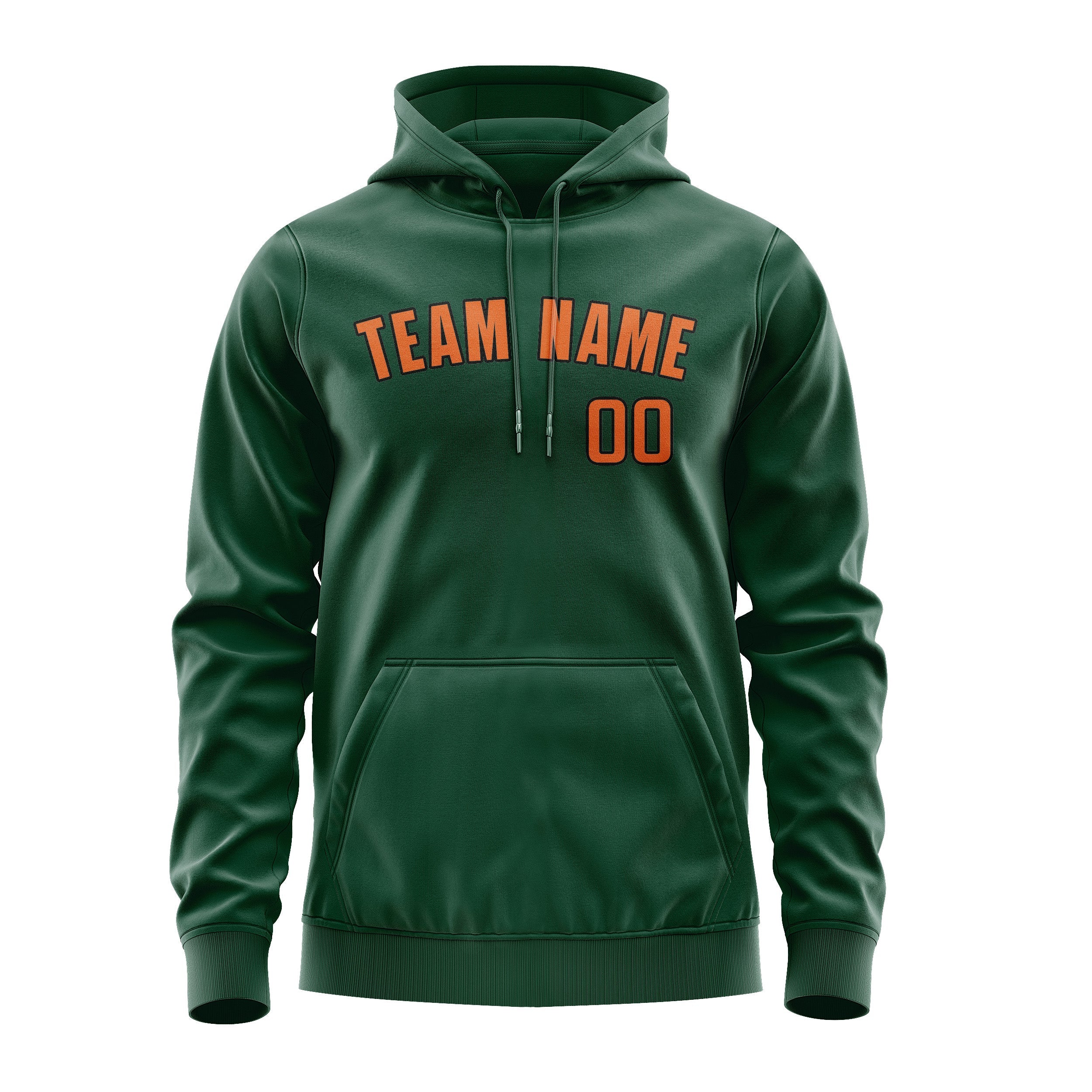 Sweat à capuche vert orange personnalisé 