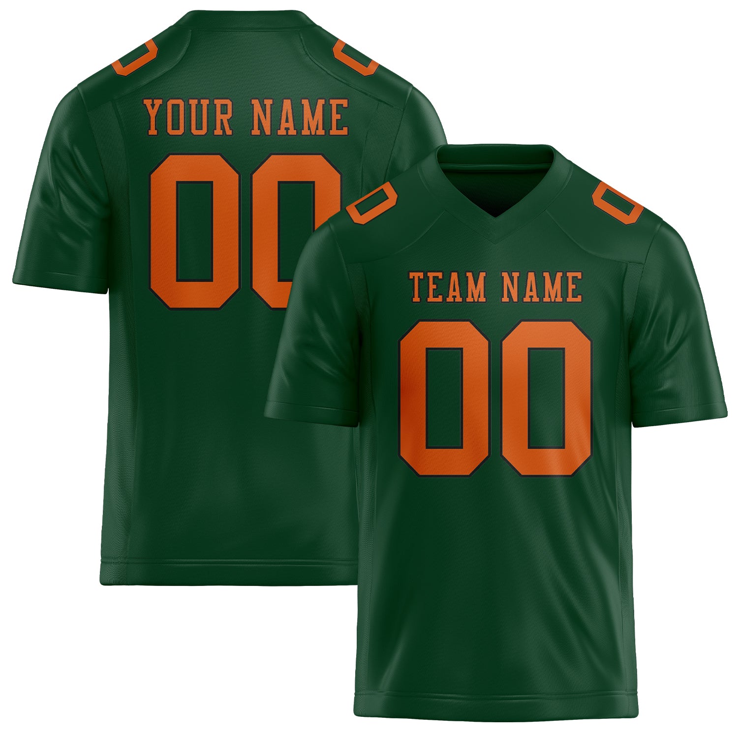 Maillot de football personnalisé vert et orange