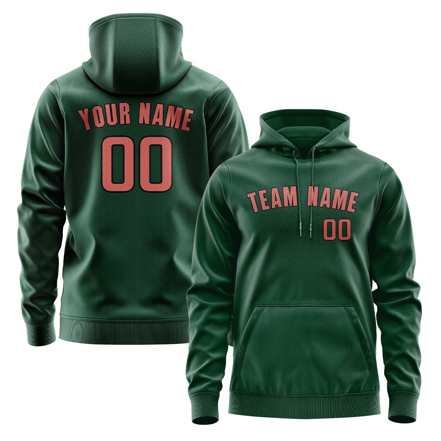 Sweat à capuche personnalisé vert cuivre rose 