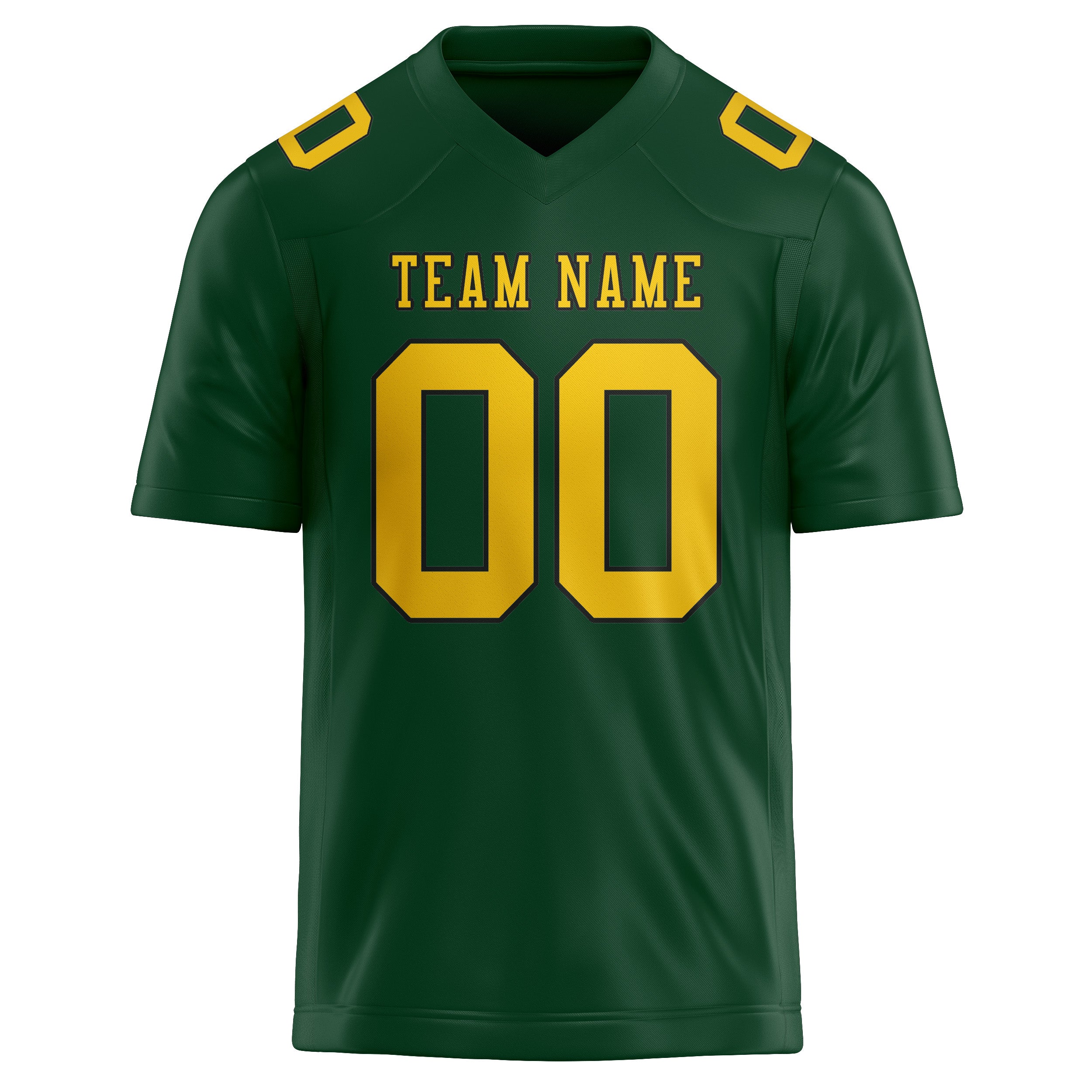 Maillot de football vert et or personnalisé