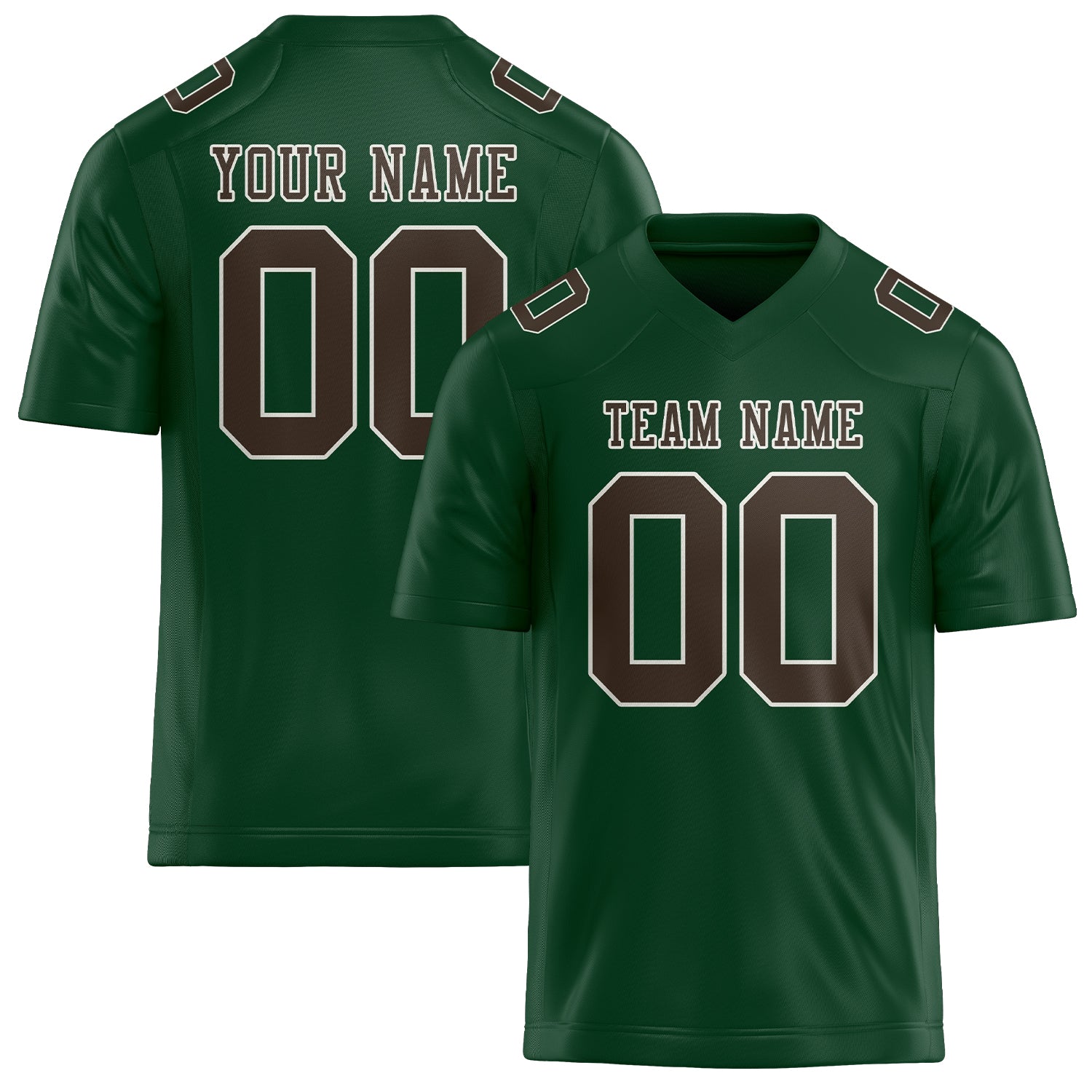 Maillot de football personnalisé vert et marron