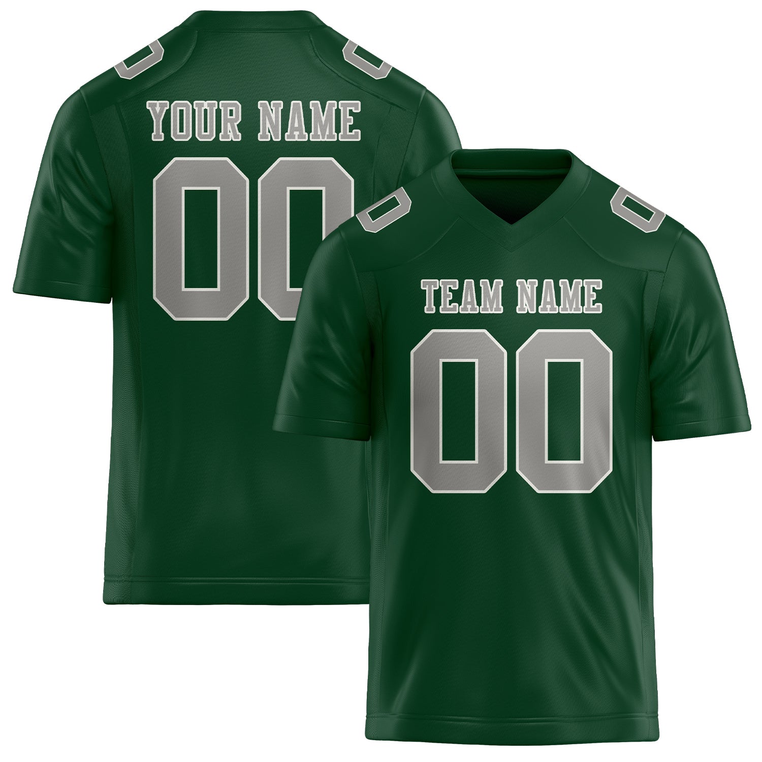 Maillot de football personnalisé vert et gris