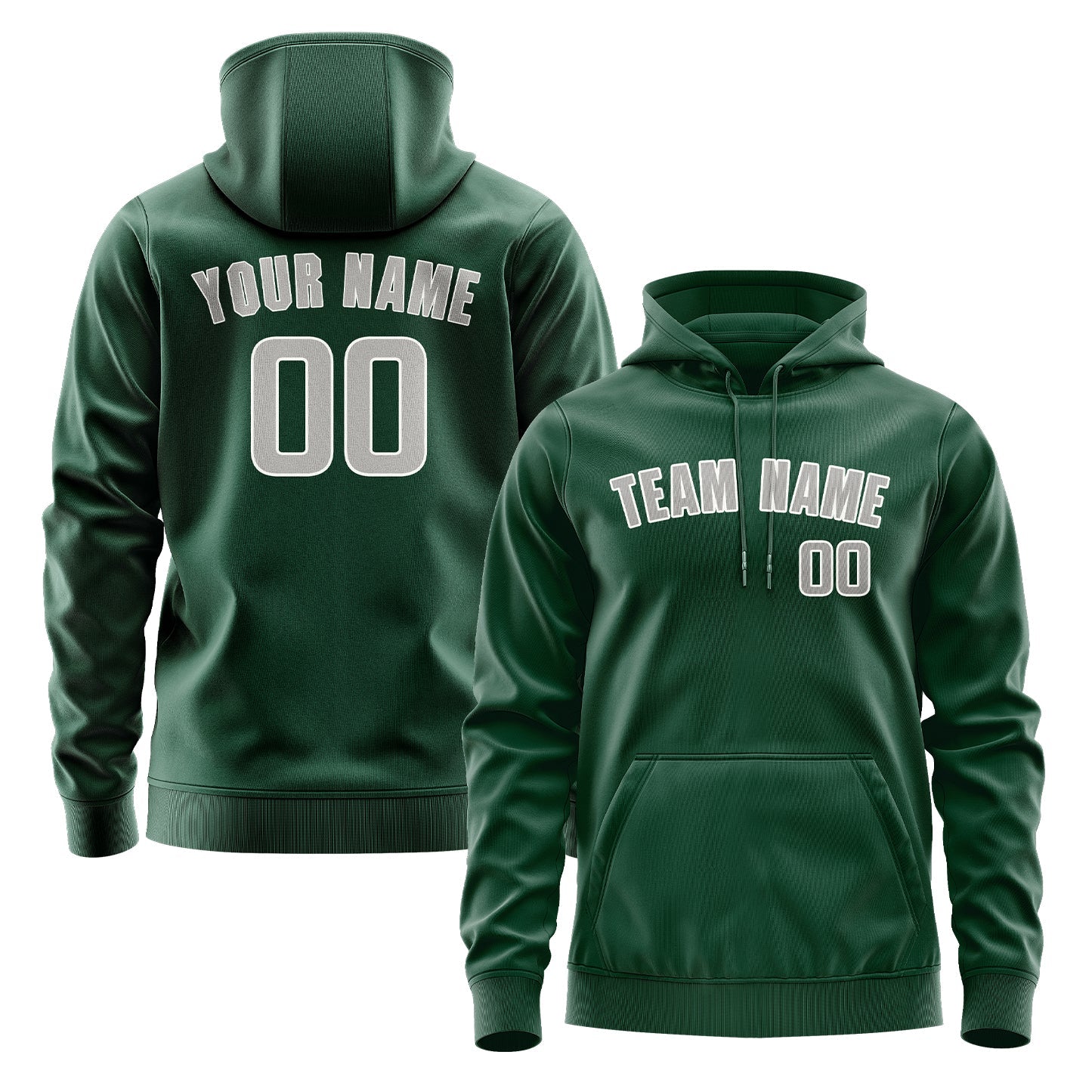 Sweat à capuche vert et gris personnalisé 