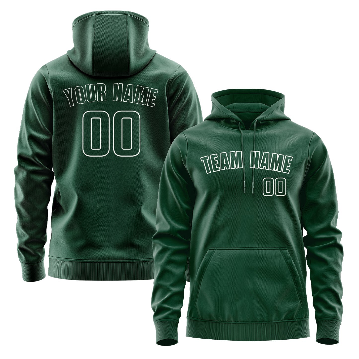 Sweat à capuche vert personnalisé 