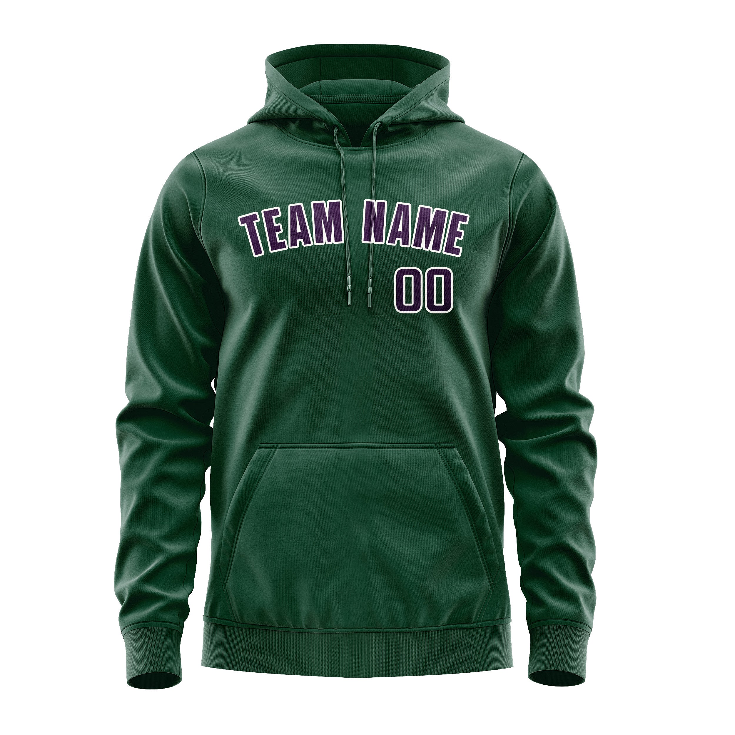 Sweat à capuche vert et violet personnalisé 