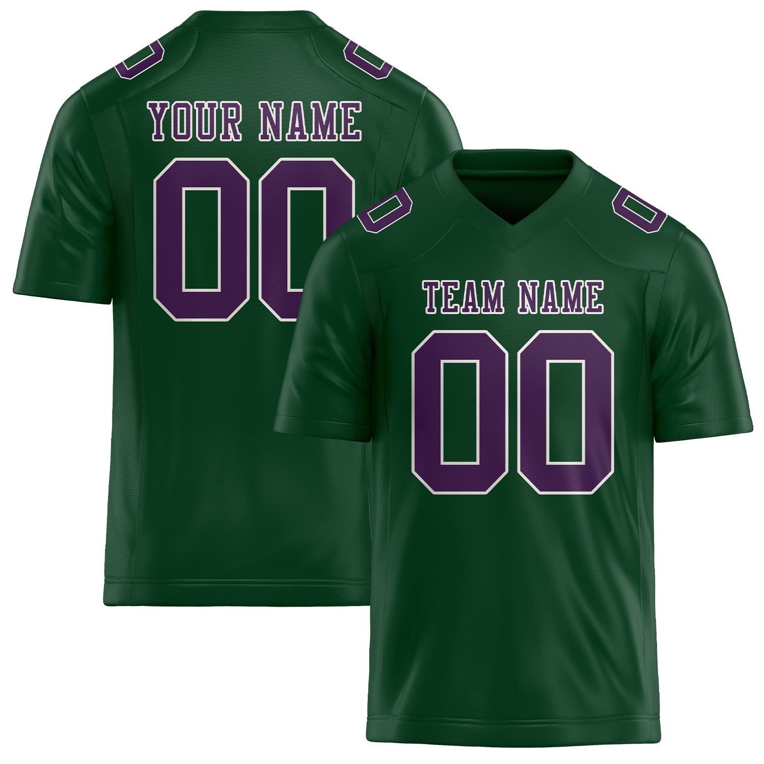 Maillot de football personnalisé vert et violet