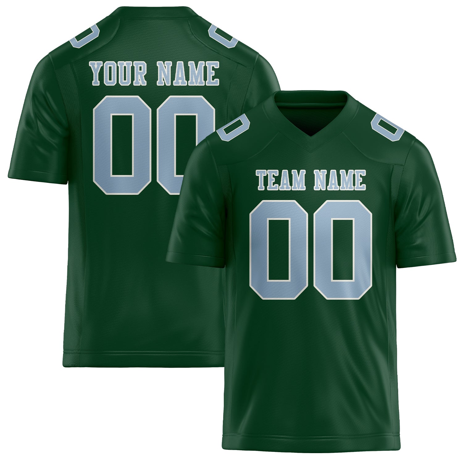 Maillot de football personnalisé vert et bleu clair