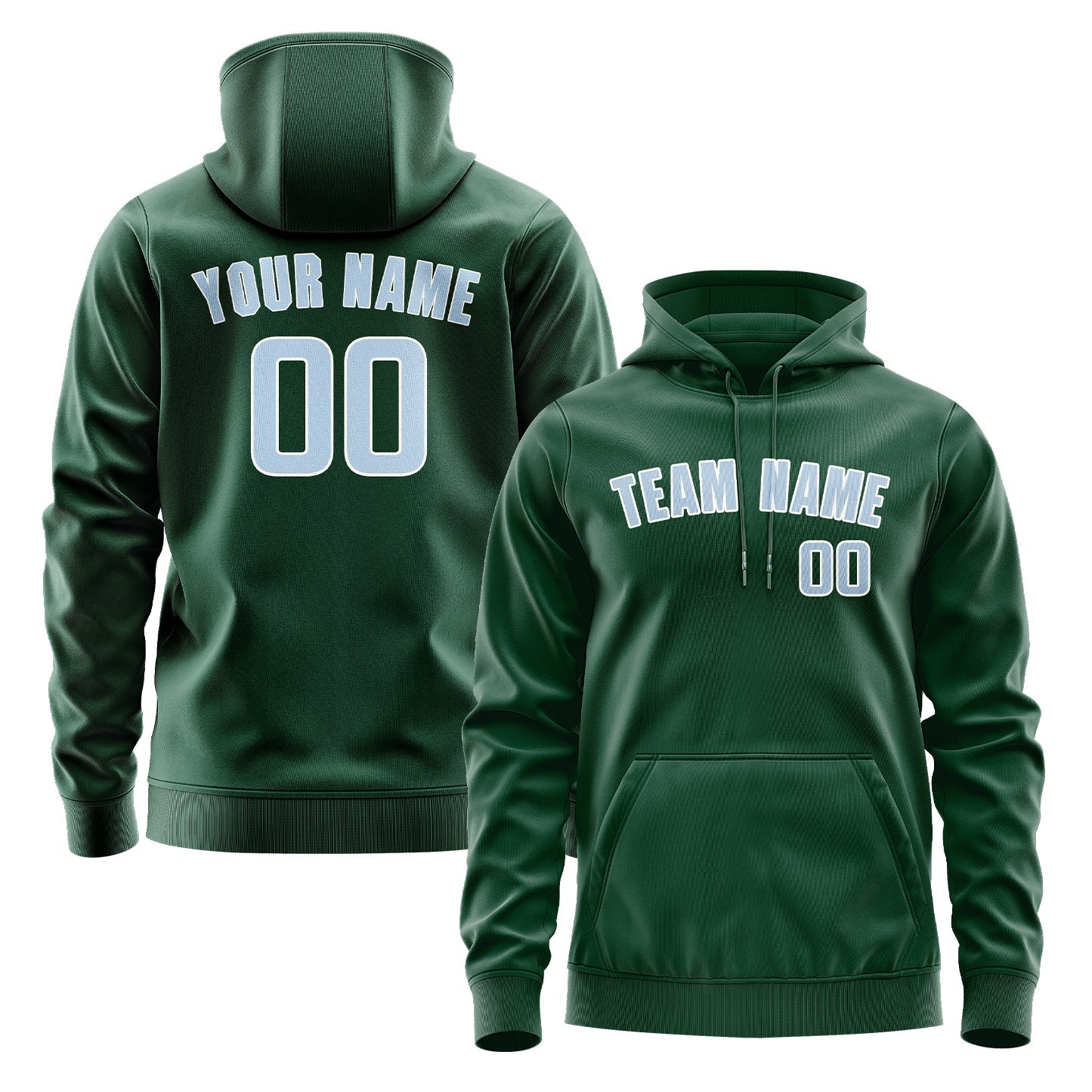 Sweat à capuche vert clair personnalisé 