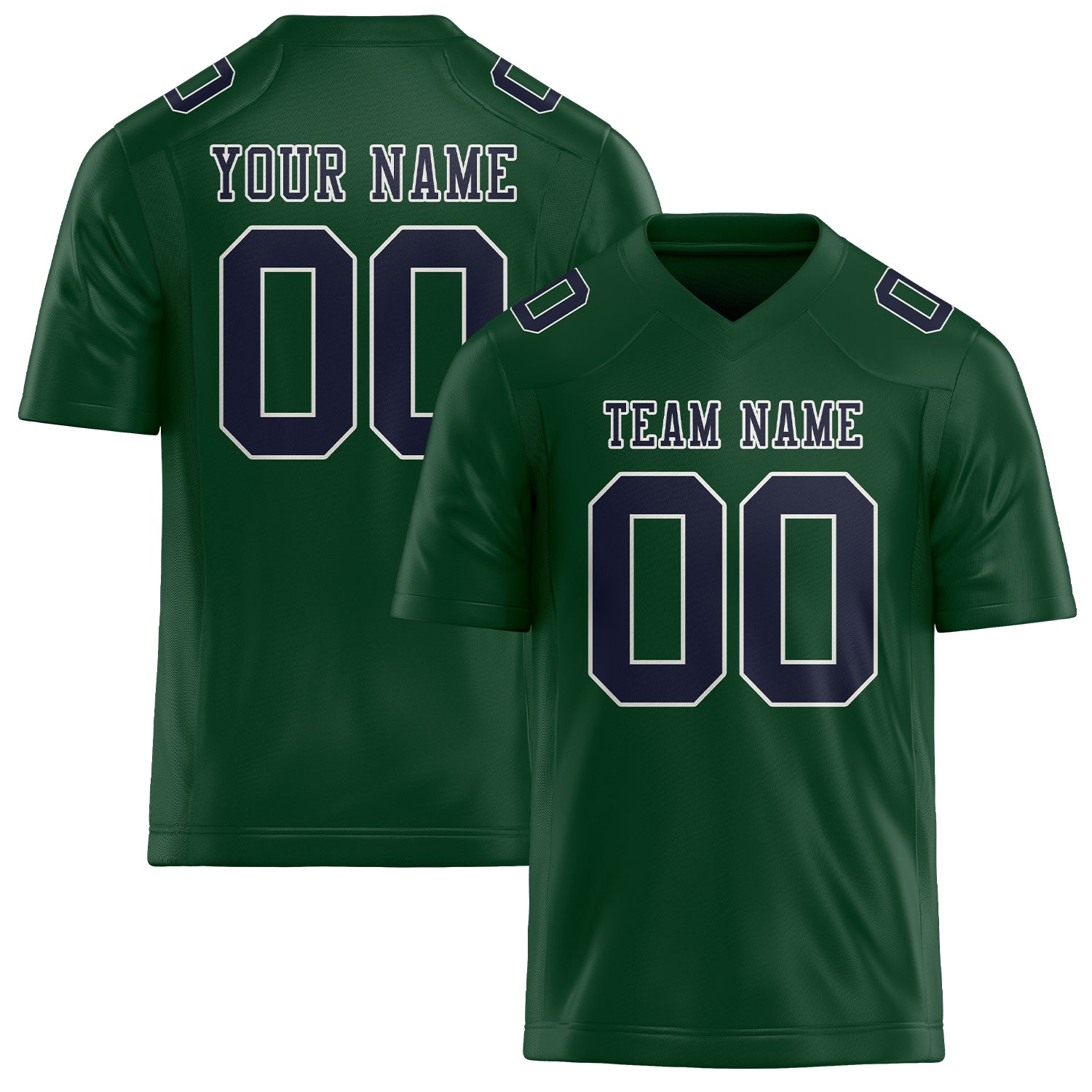 Maillot de football vert et marine personnalisé