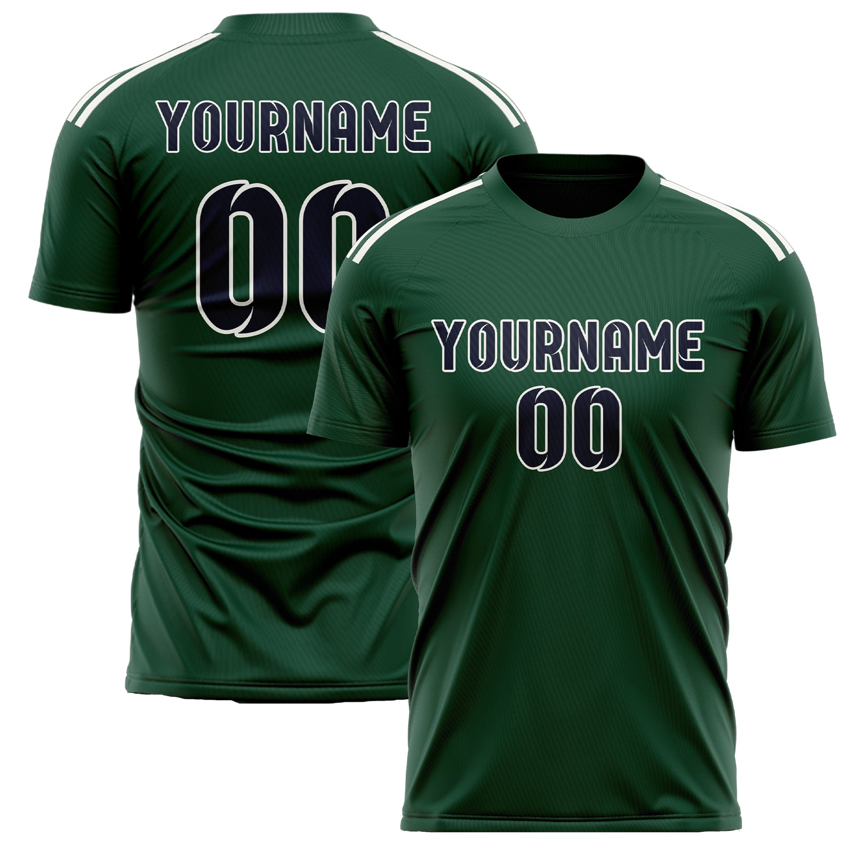 Maillot de football vert et marine personnalisé