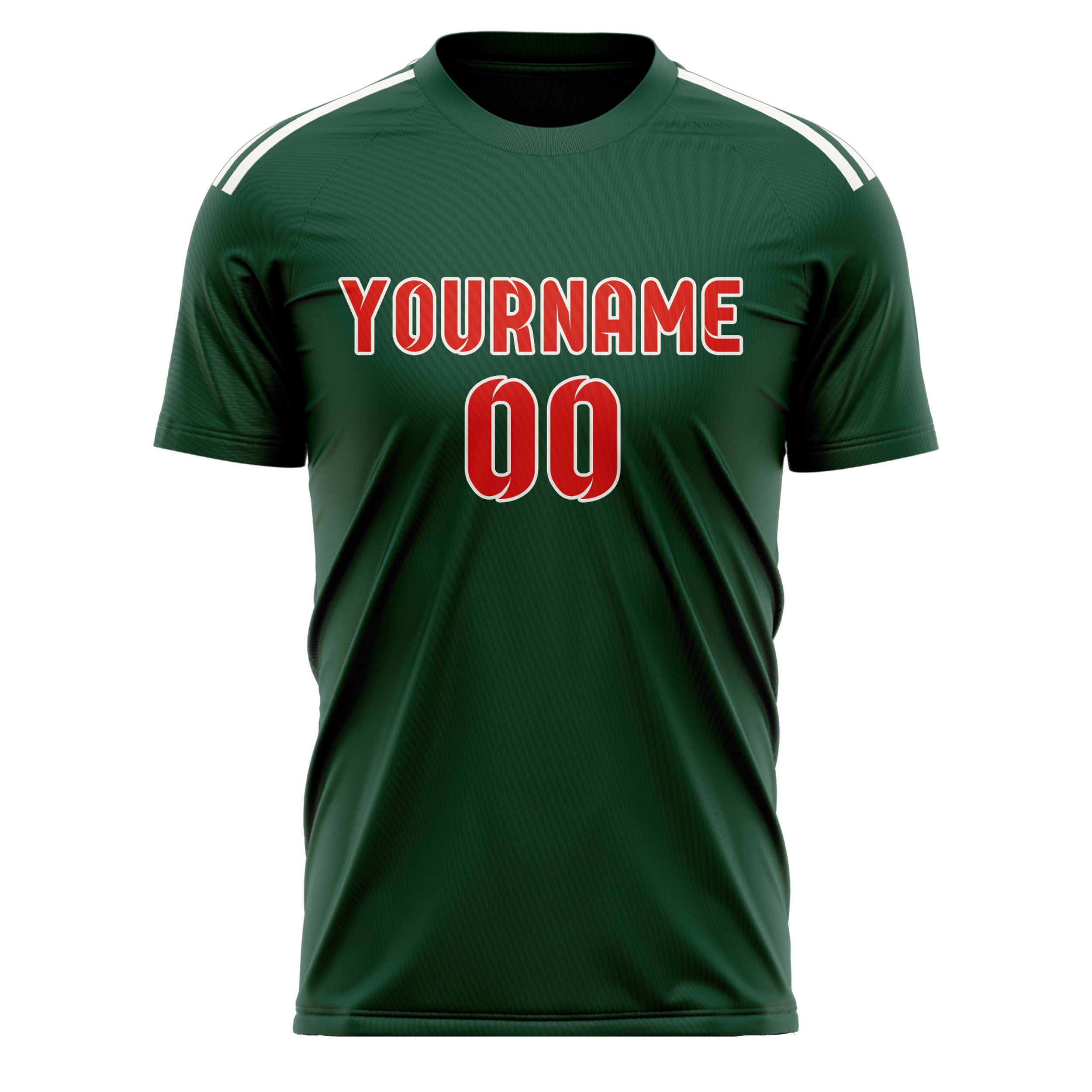 Maillot de football personnalisé vert orange rouge